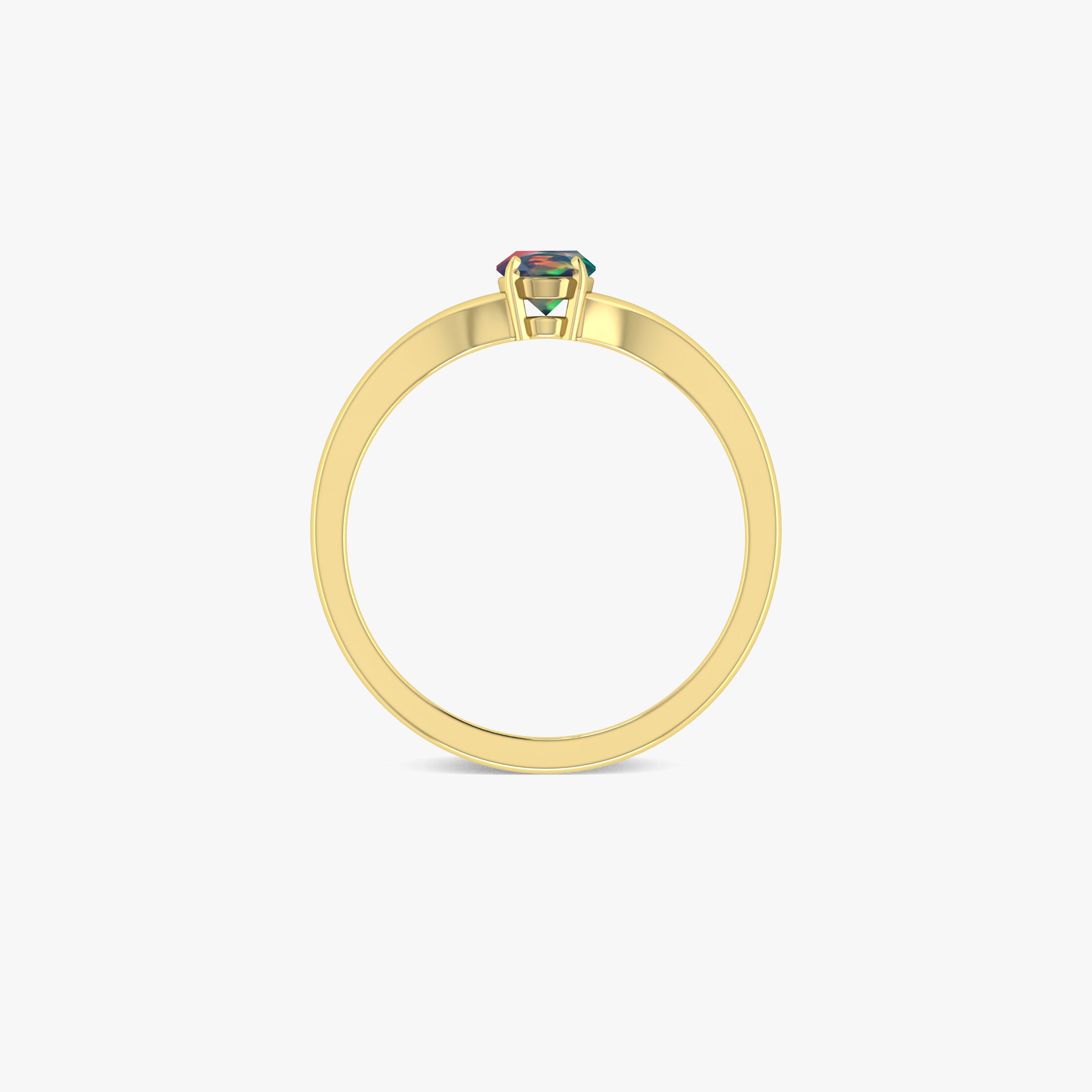 Natural Fire Oval Faceted Opal Ring for Women - Genuine Australian Opal Jewelry - Elegant Birthstone Gift for Mother, Wife, Girlfriend - Perfect for Weddings, Anniversaries & Special Occasions