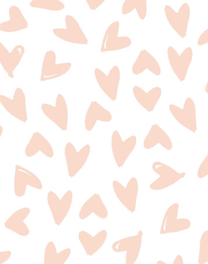Hearts Wallpaper by Sugar Paper - Pink on White Peel & Stick Wallpaper for Nursery, Bedroom, and Home Decor
