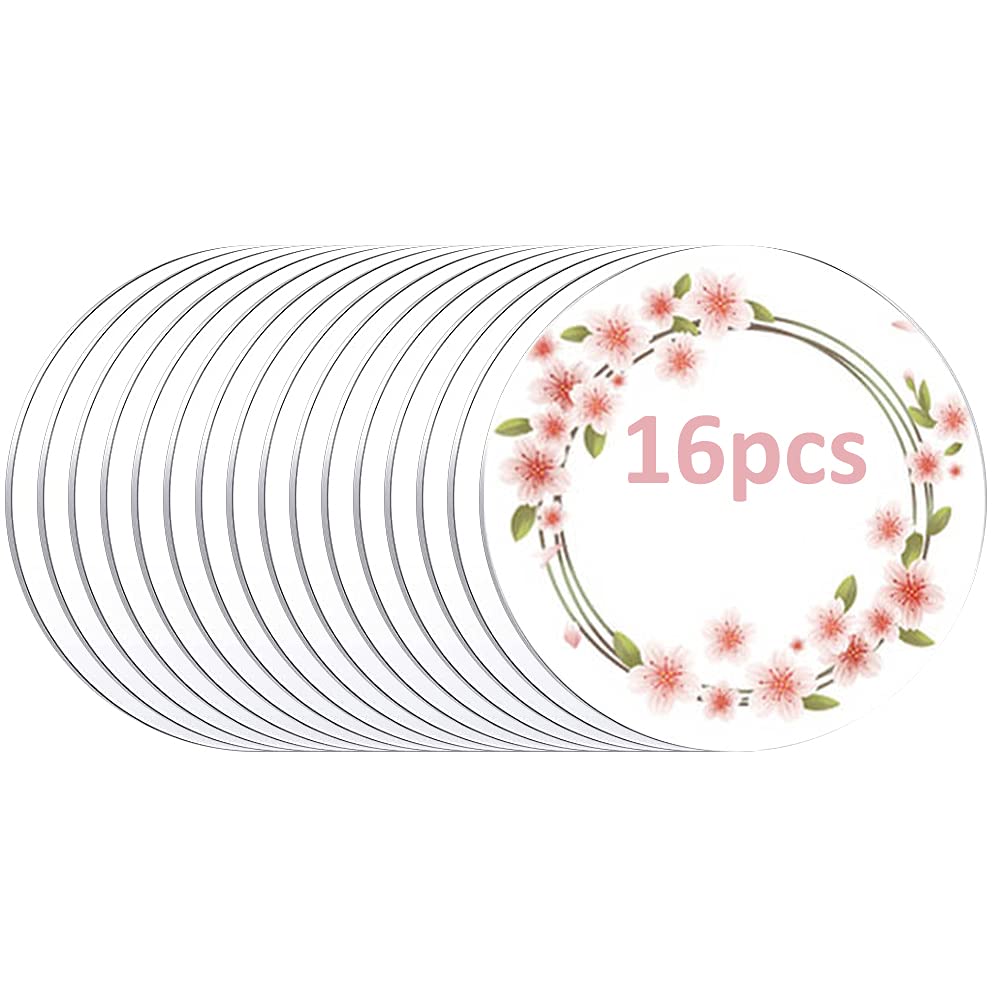 16 Pack Clear Acrylic Round Discs - 0.2cm Thick 10x10 Inch Transparent Plastic Sheets for DIY Crafts, Sign Making, Home Decor & Art Projects - Premium White Acrylic Panels for Laser Cutting, Scrapbooking & School Projects