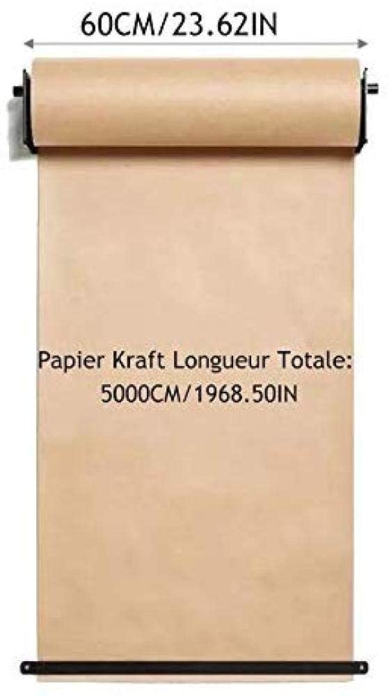 Wall Mounted Kraft Paper Roll Holder - 60cm Reusable Multi-Purpose Dispenser for Kitchen, Office & Craft Room Decor | Paper Retainer Bar with Easy Installation