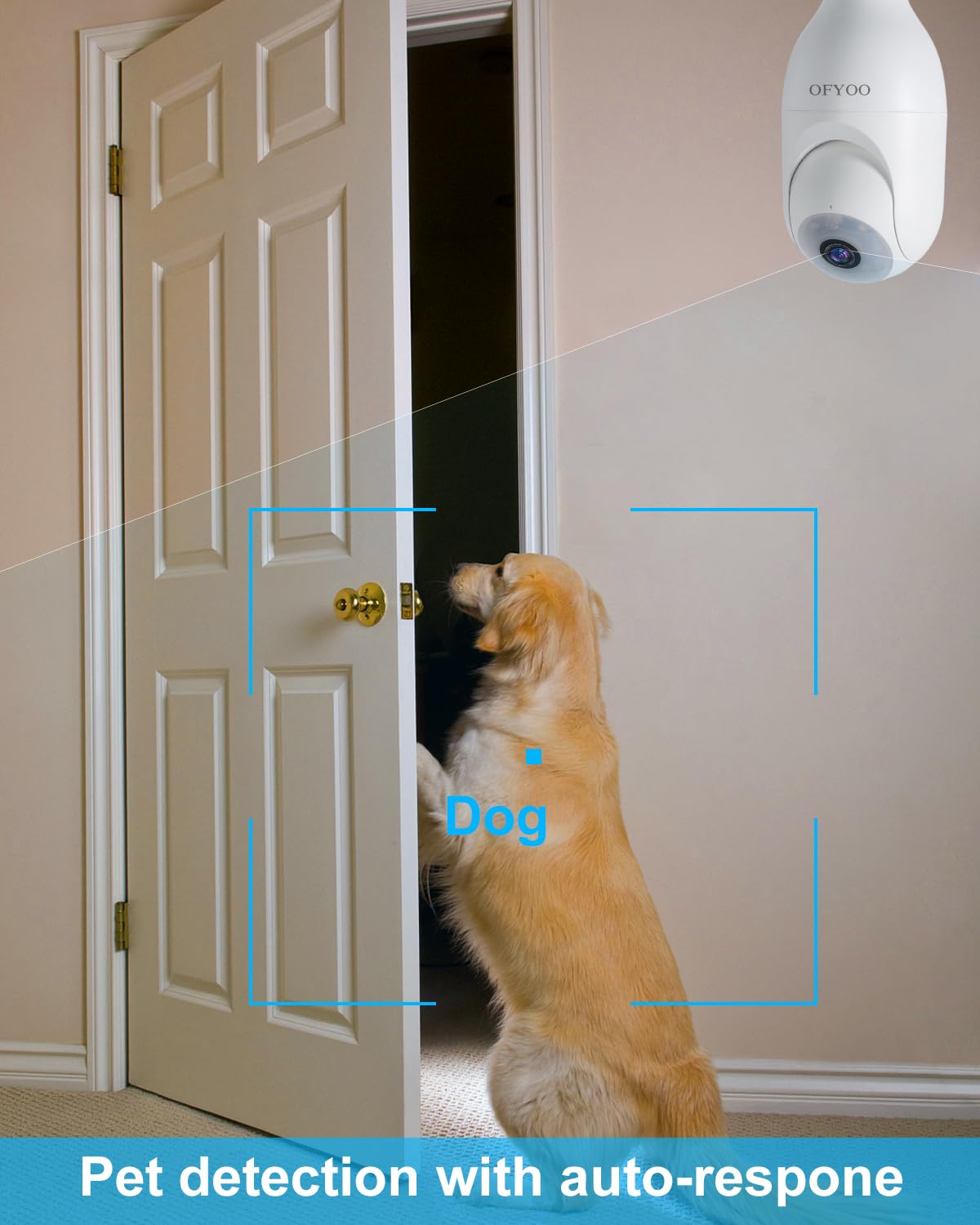 2K Wireless Light Bulb Security Camera - 360° PTZ, Motion Detection, Two-Way Audio, IP65 Waterproof, E27 Socket for Indoor/Outdoor Home Security - Perfect for Porch, Garage & Backyard Monitoring