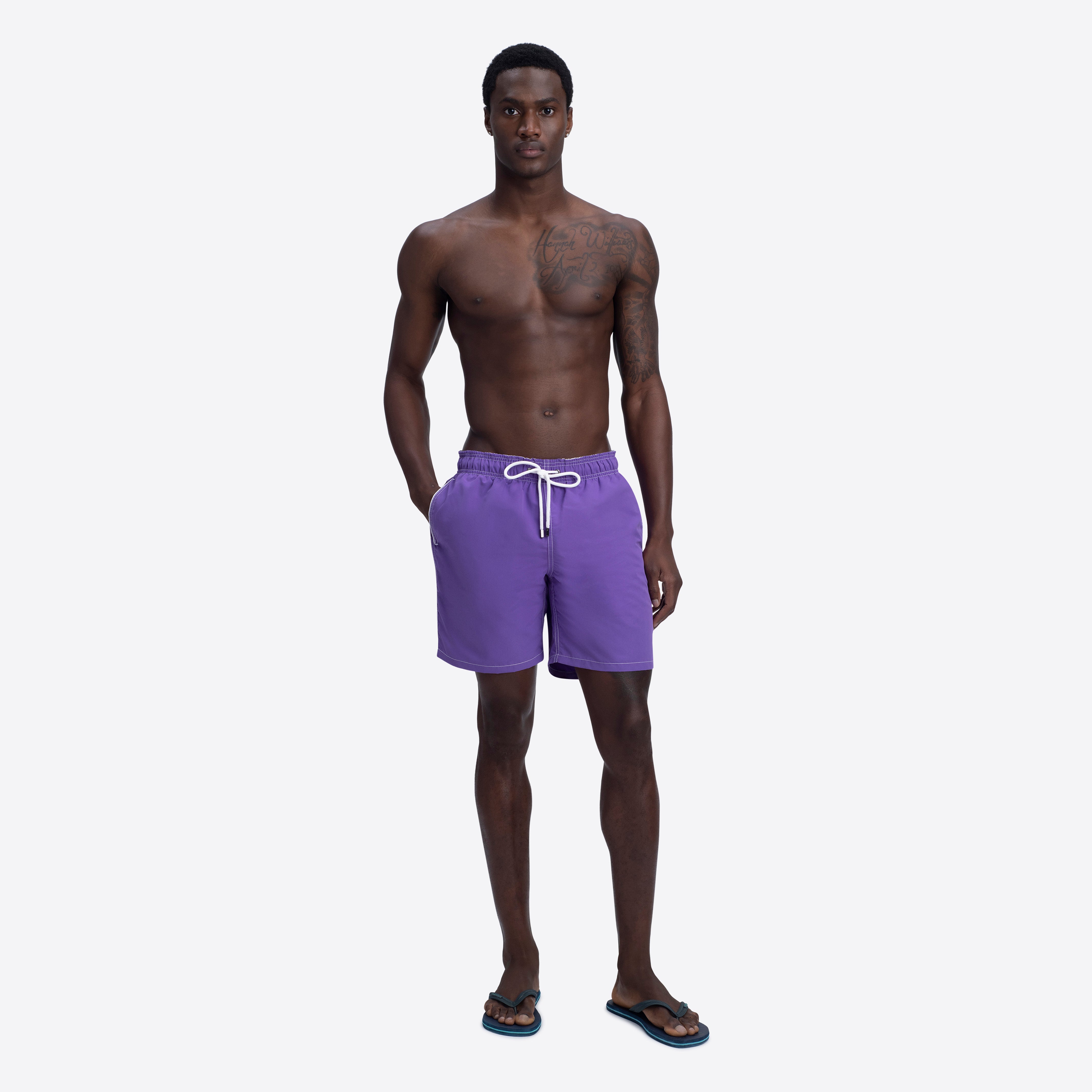 CLYDE Men's Solid Color Swim Trunks - Quick Dry Comfortable Beach Shorts for Swimming, Surfing & Summer Vacations