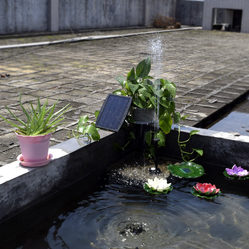 Eco-Friendly Solar Powered Water Pump for Garden Fountains, Ponds & Landscaping - 9V 2.5W Plug-in Solar Panel Fountain Pump - Perfect for Outdoor Decorative Water Features, Bird Baths & Pool Accents