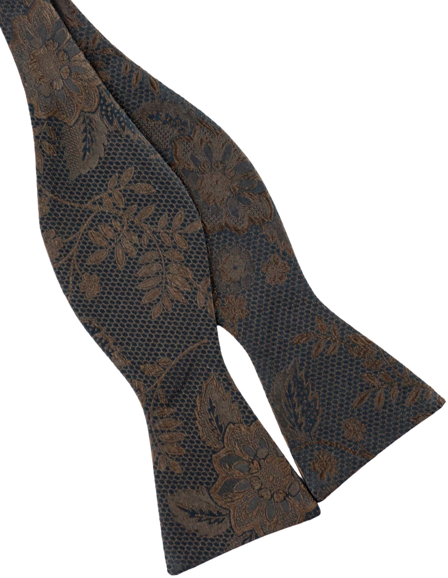 DÉCLIC Kontur TYO Bow Tie for Men - Premium Brown Silk Bowtie for Weddings, Parties & Formal Events