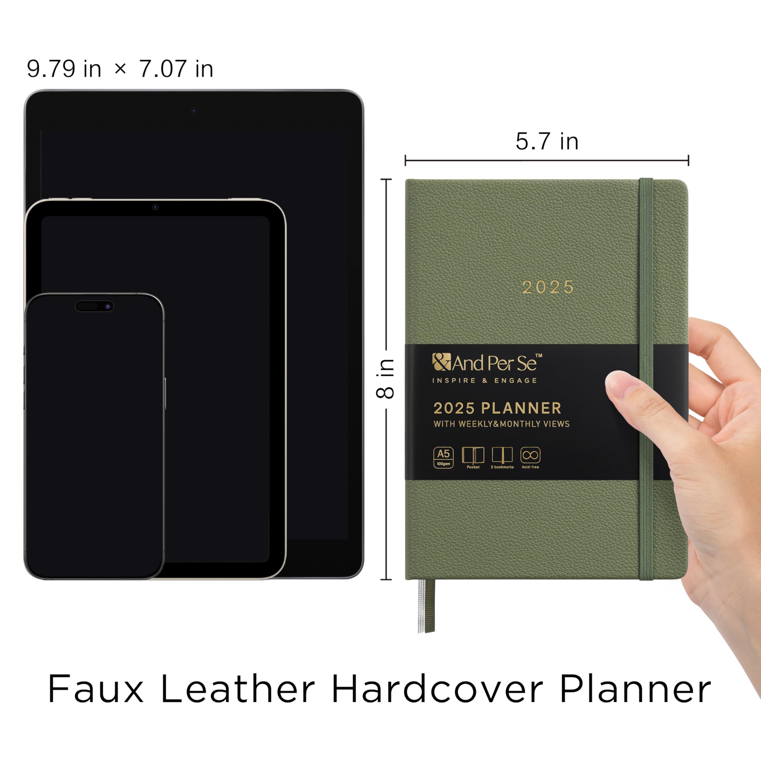2025 Daily Weekly Monthly Planner - A5 Size 5.7