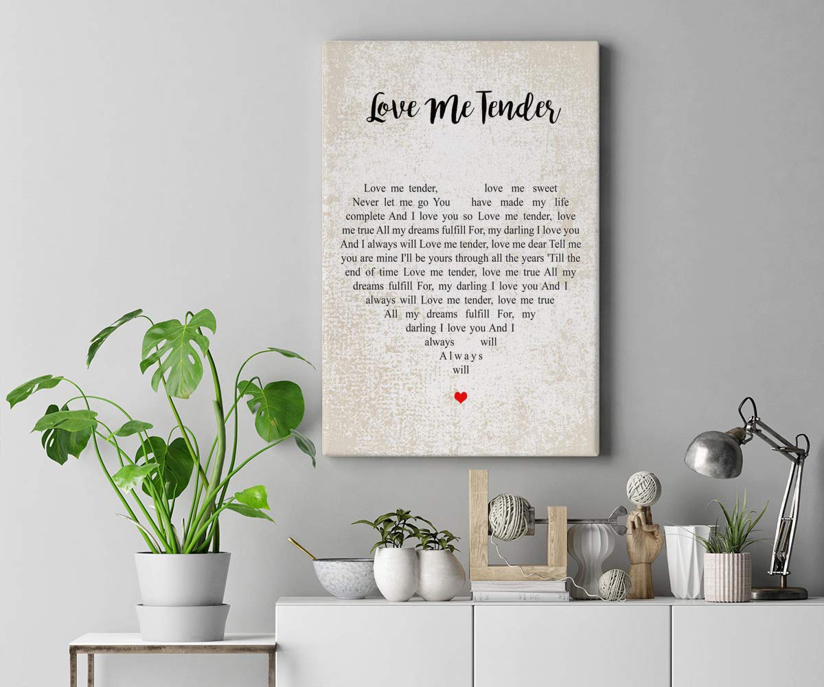 Love Me Tender Framed Canvas Print - 16x24 Wall Art for Home Decor & Gifts