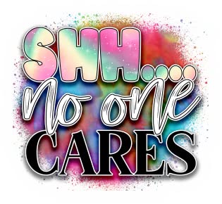 Funny 'Shh... No One Cares' Decal Stickers - 2 Pack 5 Inch Vinyl Stickers for Laptops, Water Bottles & Cars - Perfect Sarcastic Gift for Friends & Office Humor