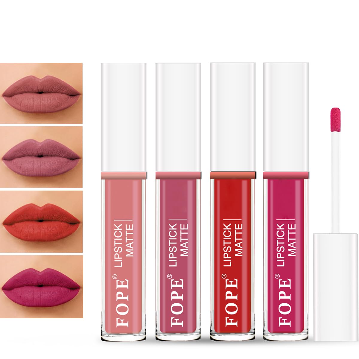 FOPE Lip It Up Liquid Matte Lipstick Set - Smudge Proof, Waterproof, Long Lasting (FL015) for Everyday Wear & Special Occasions