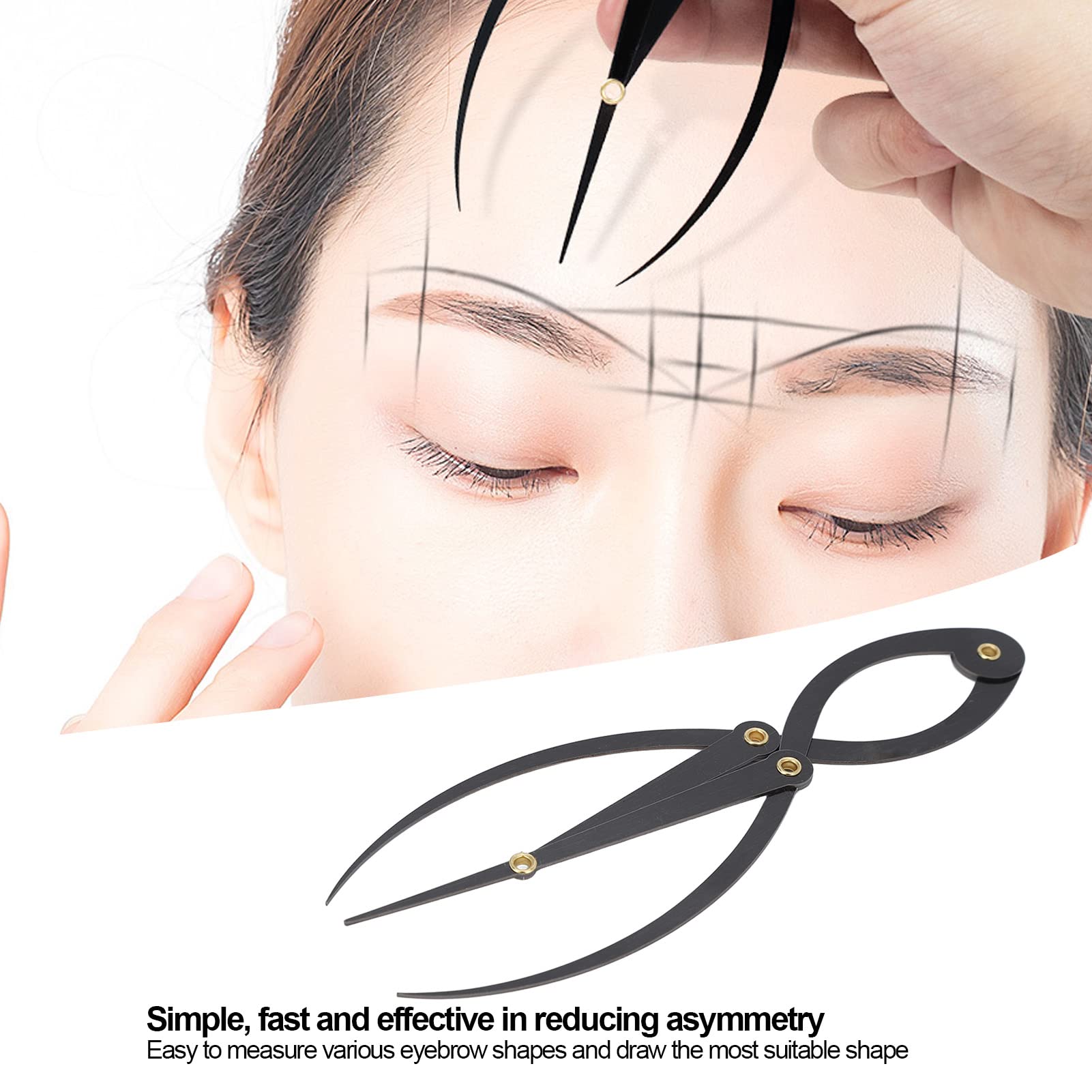EXCLUZO Professional Tattoo Eyebrow Ruler & Brow Caliper - High Precision Reusable Measuring Tool for Permanent Makeup Artists (Black) | Perfect for Eyebrow Shaping, Microblading & Cosmetic Tattooing
