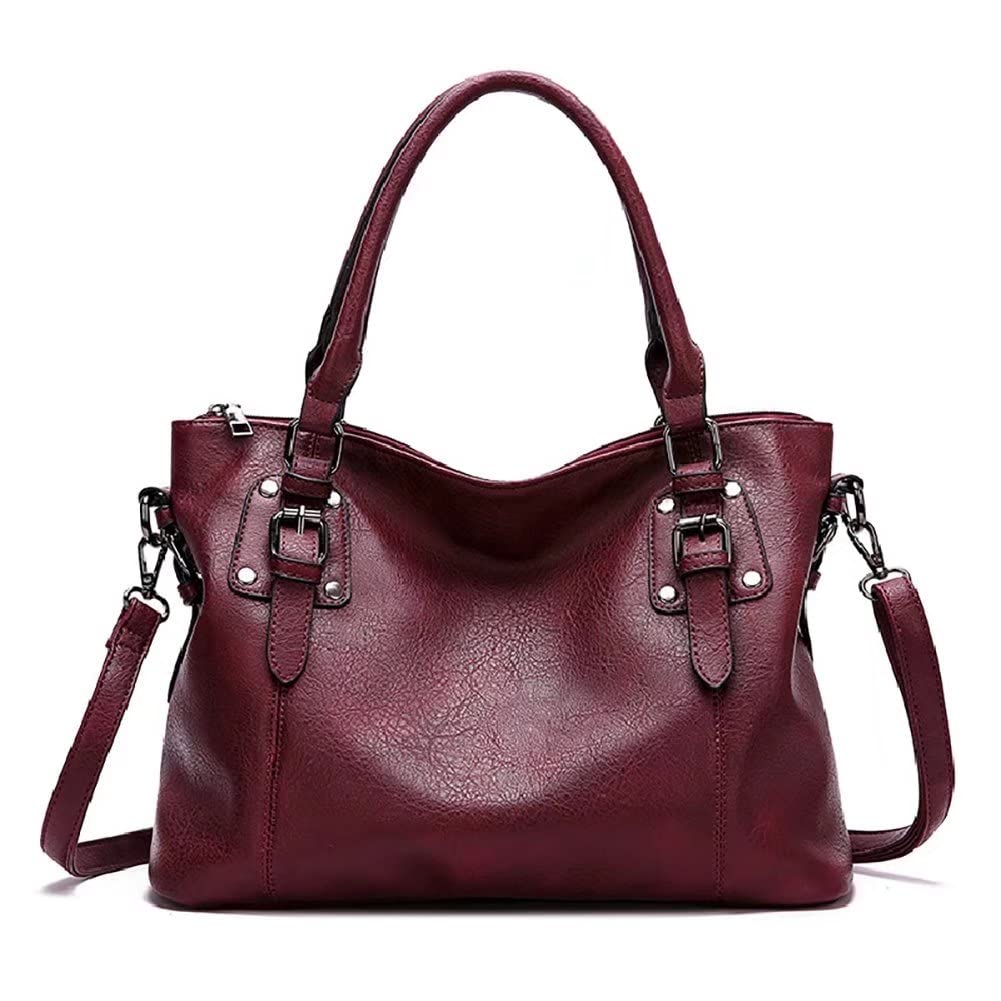 Stylish Large Tote Handbags for Women - PU Leather Shoulder Bag with Top Handle & Crossbody Strap - Perfect for Work, Travel, Commute & Daily Use