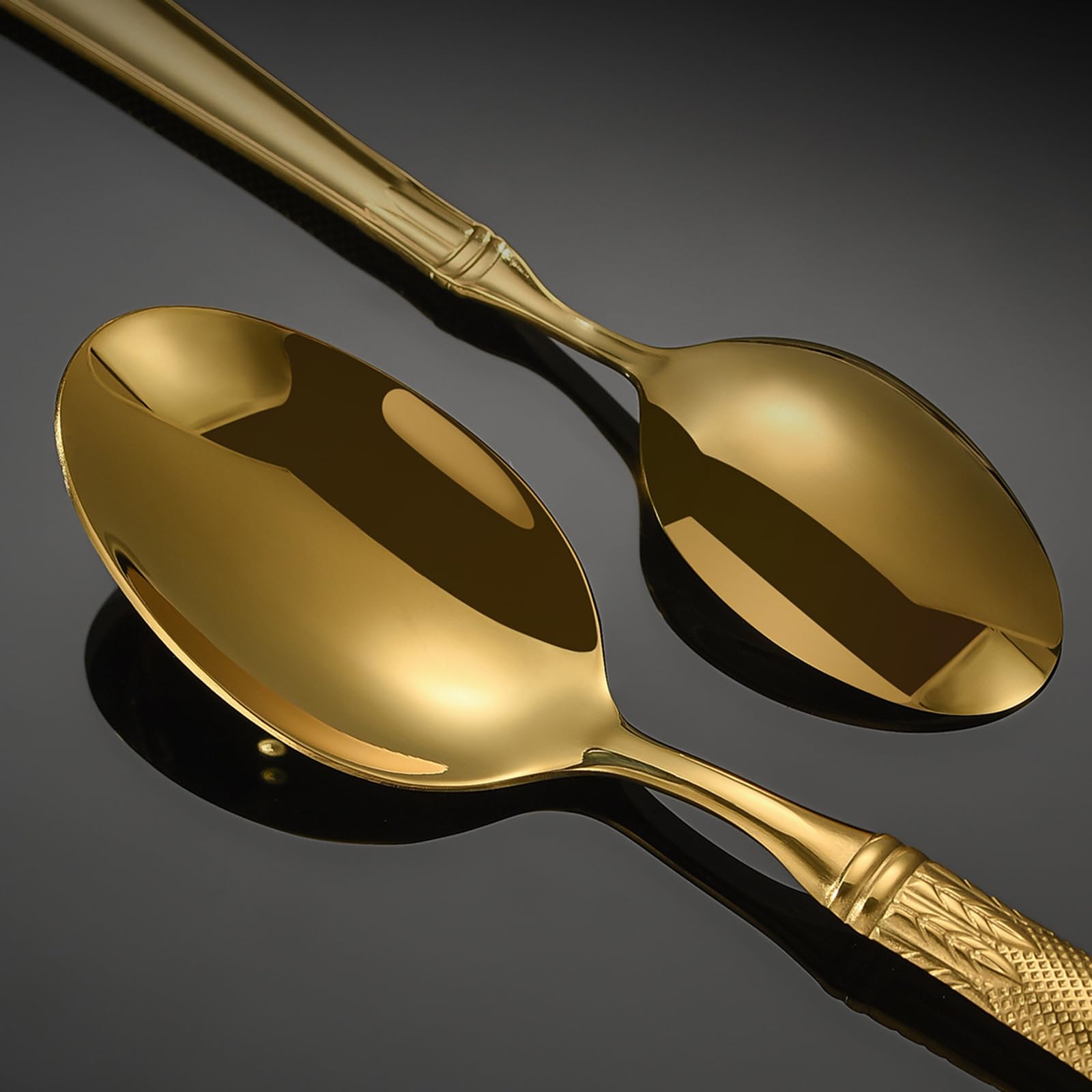 Premium 48-Piece Matte Gold Flatware Set - 18/10 Stainless Steel Cutlery for 12 People - Elegant Satin Polish & Dishwasher Safe - Perfect for Dinner Parties, Weddings & Upscale Dining (Gold)
