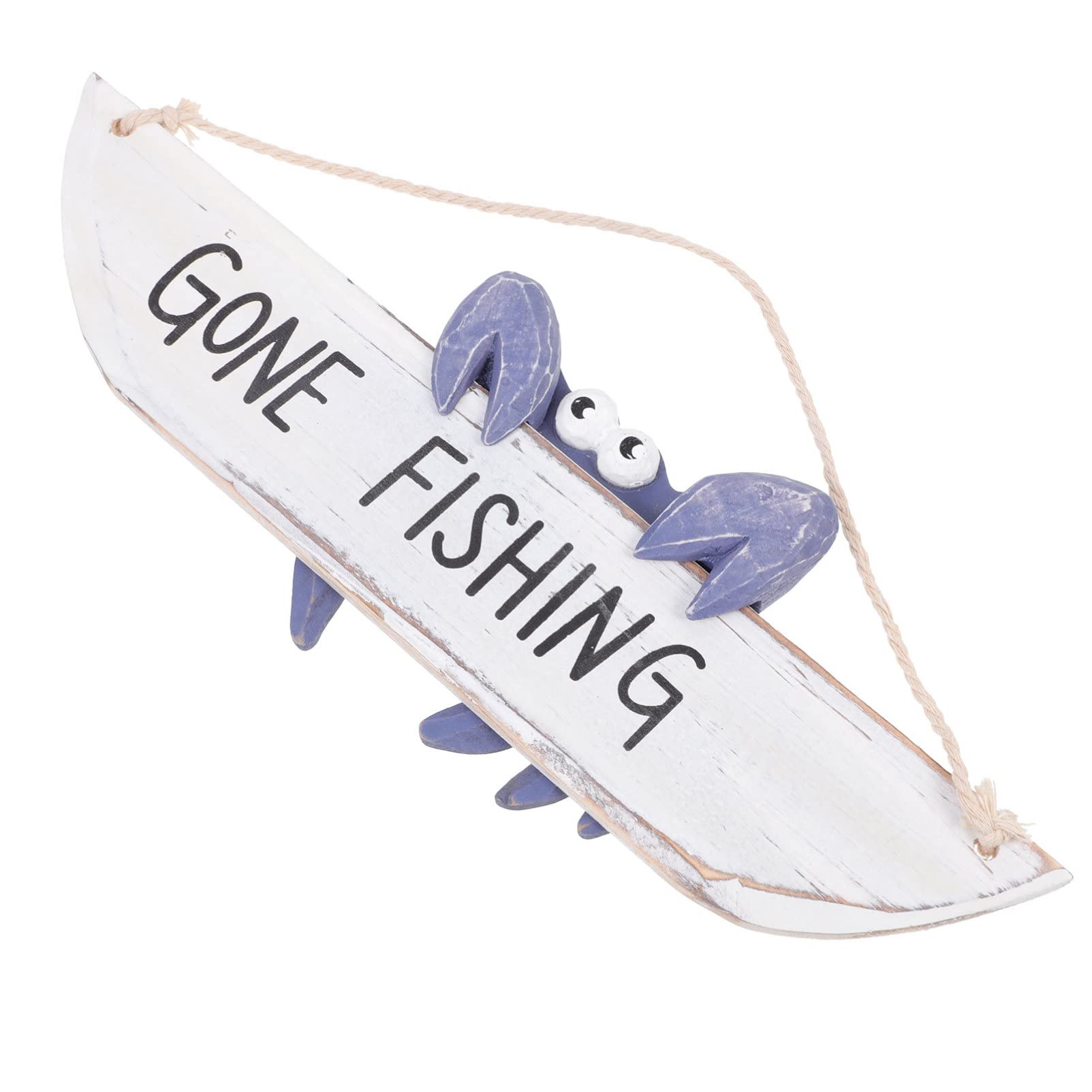 VOSAREA 4-Piece Crab Welcome Hanging Plaque Set - Mediterranean Nautical Beach Theme Wall Decor for Outdoor, Cafe, Store Front - Dark Blue Coastal Signage for Doors & Patios (Perfect for Beach Houses, Restaurants & Seaside Shops)