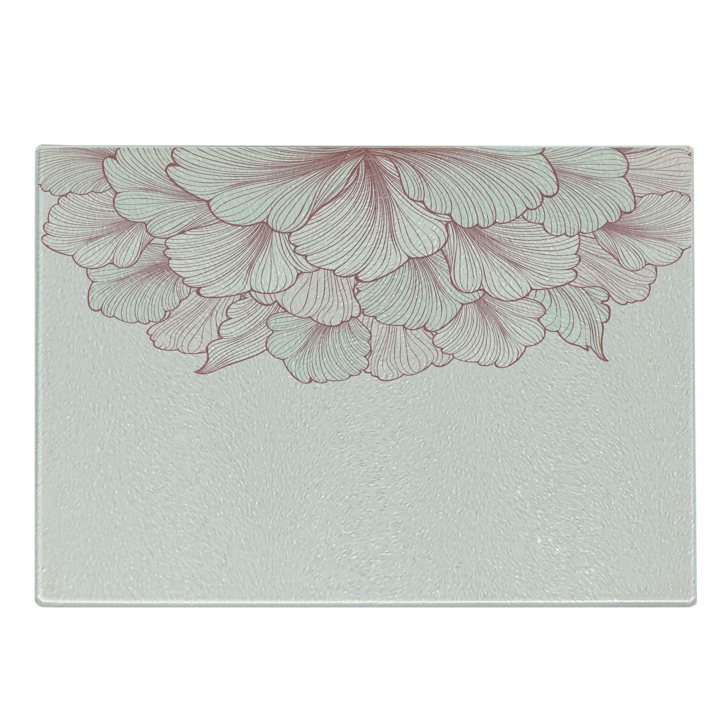 Ambesonne Floral Tempered Glass Cutting Board - Pastel Carnation Bridal Design, Decorative Serving Tray for Kitchen, Small Size with Rose Dried Flower Pattern - Perfect for Wedding Gifts, Cheese Platters & Home Decor