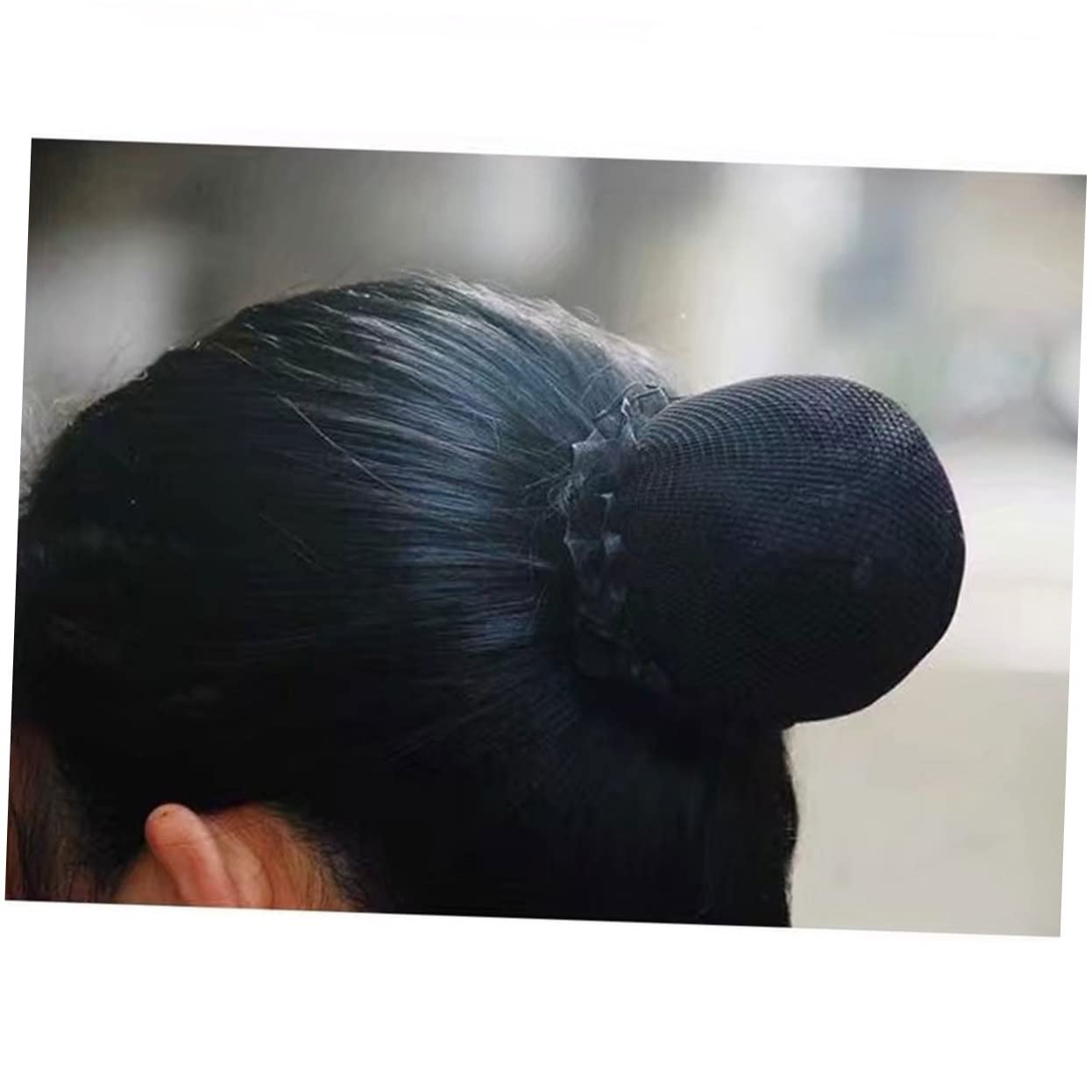 Minkissy 10pcs Black Elastic Hair Snoods - Breathable Hair Nets for Women, Perfect for Dance, Ballet, Bun Hairstyles & Salon Use