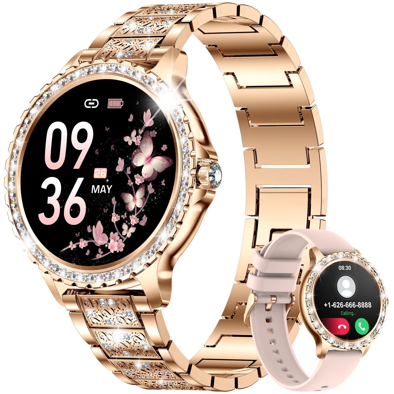 Smart Watch for Women with Call Function, 100+ Sports Modes, Fitness Tracker, Heart Rate Monitor, Compatible with Android iOS - Perfect for Workouts, Running & Daily Use