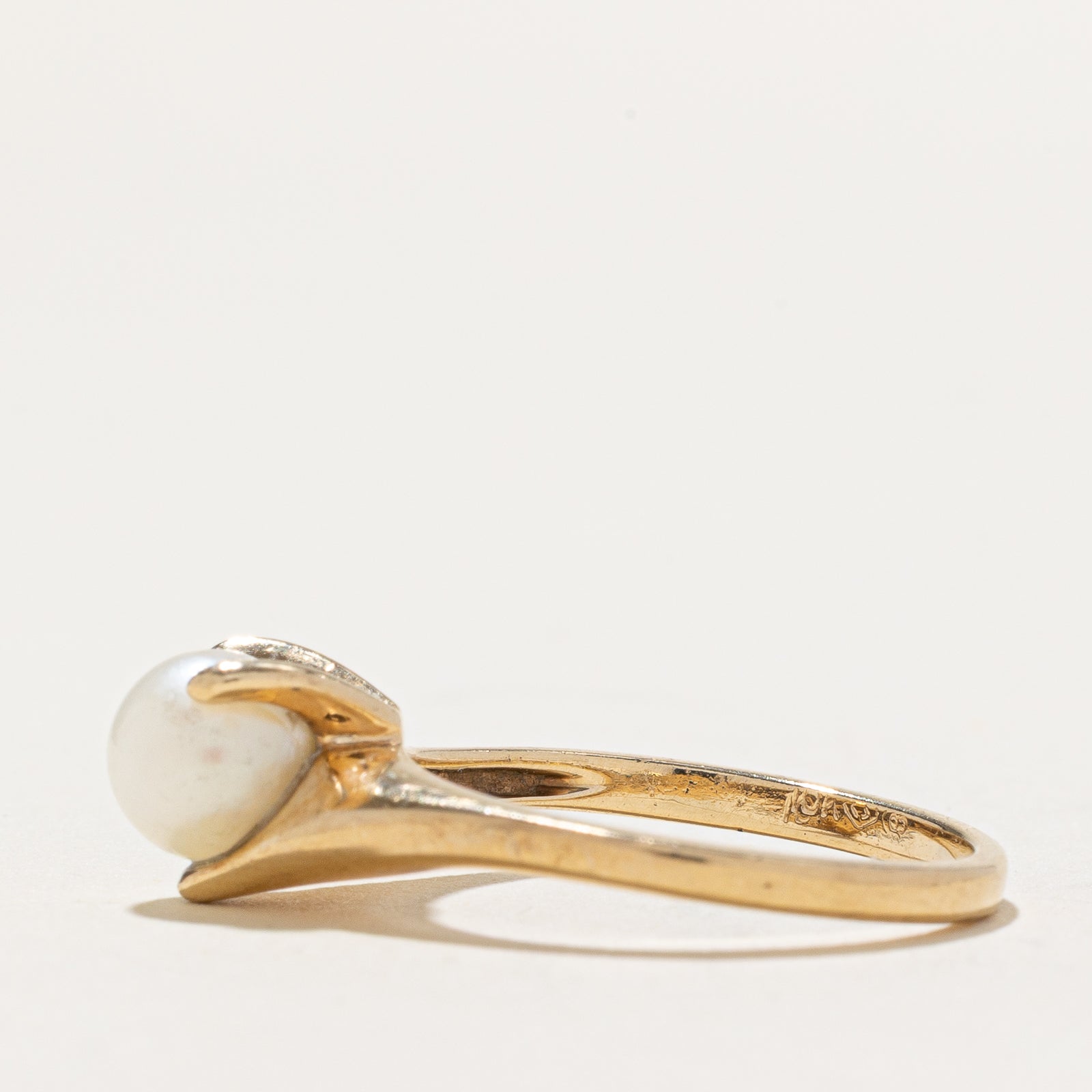 Birks Solitaire Pearl Chevron Ring - Size 6.25 | Elegant Pearl Jewelry for Women, Perfect for Weddings, Anniversaries & Special Occasions