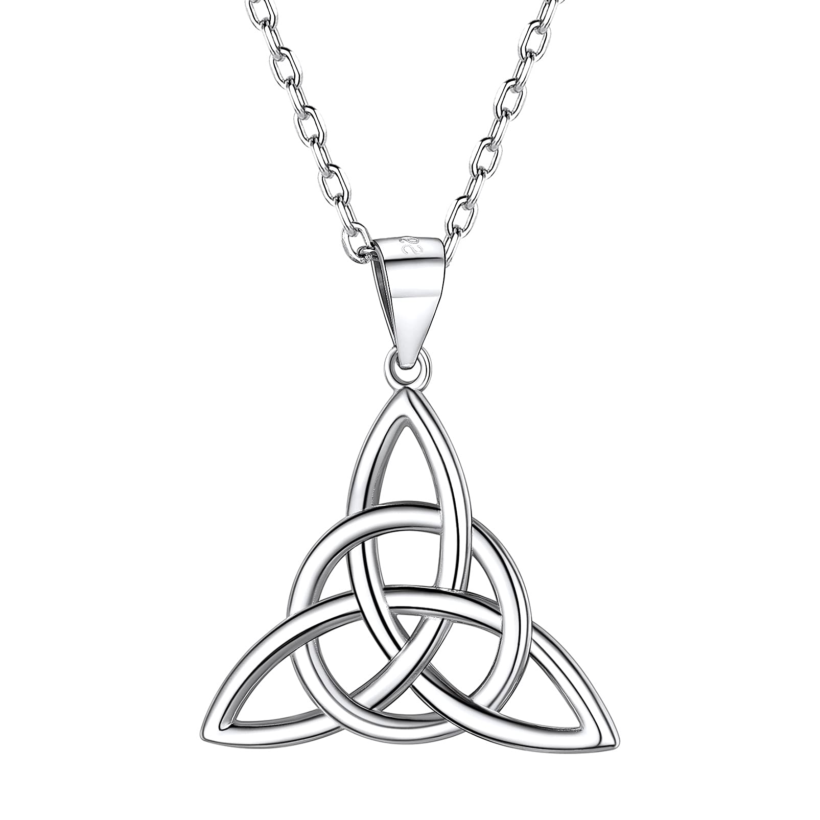 Celtic Love Knot Necklace for Women - 925 Sterling Silver Irish Jewelry, Adjustable 18-20