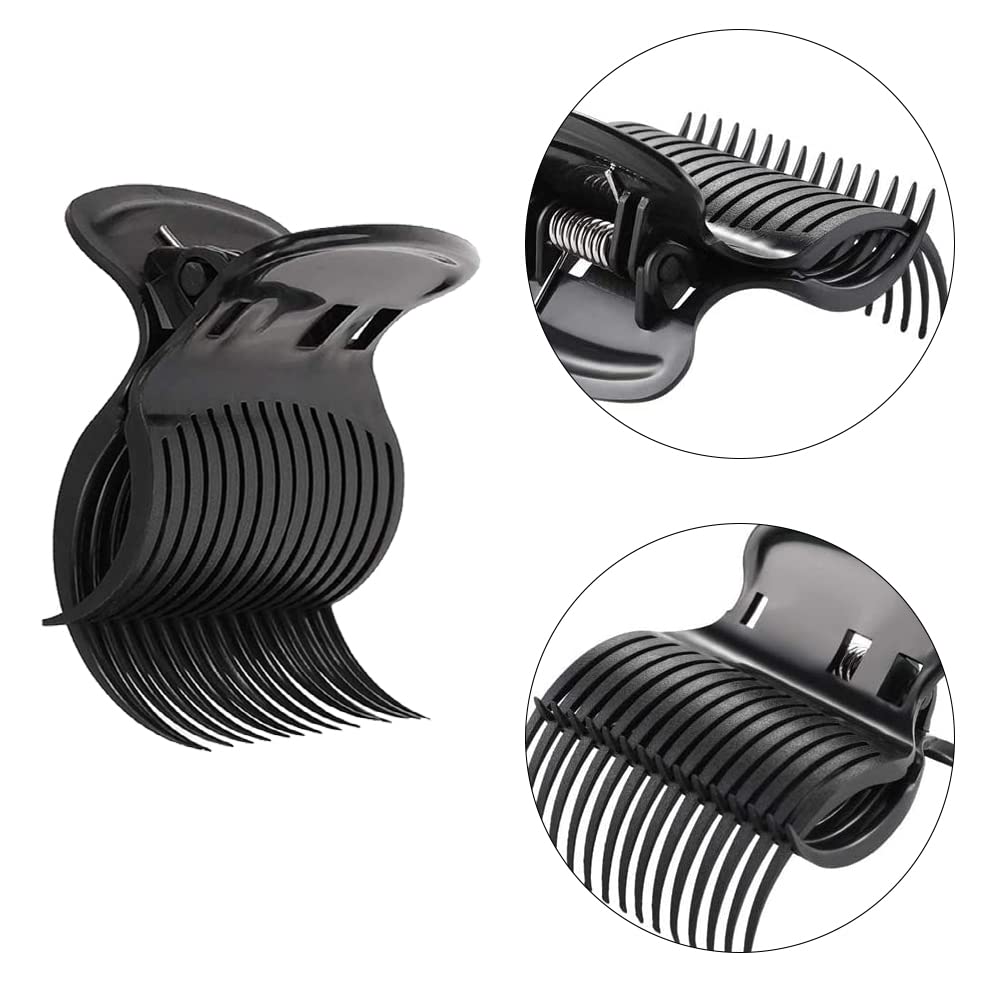 12 Pcs Heat Resistant Plastic Hair Roller Clips - Lightweight Curler Claw Clips for Salon & Home Use - Durable Replacement Rollers for Curling, Styling & Hair Care (Black)