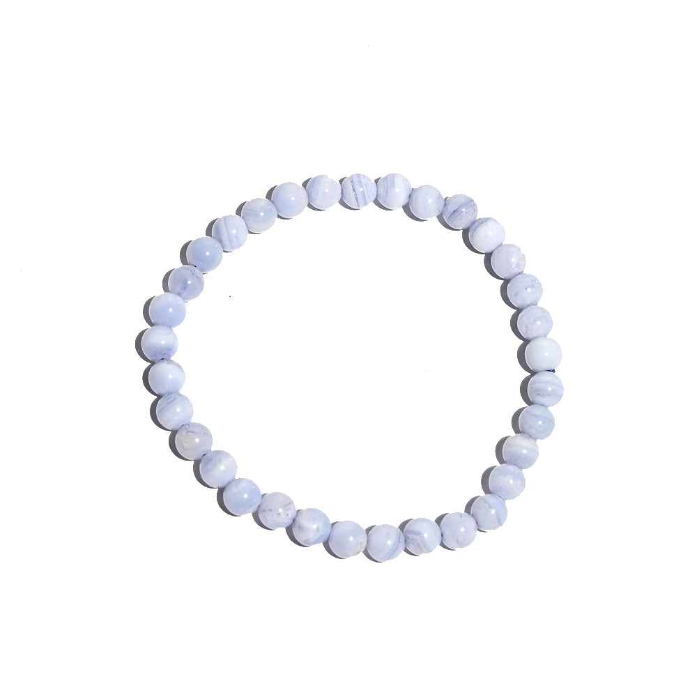 Blue Lace Agate Bracelet for Women - Natural Stone Healing Crystal Jewelry for Stress Relief & Positive Energy - Perfect for Meditation, Yoga & Spiritual Gifts