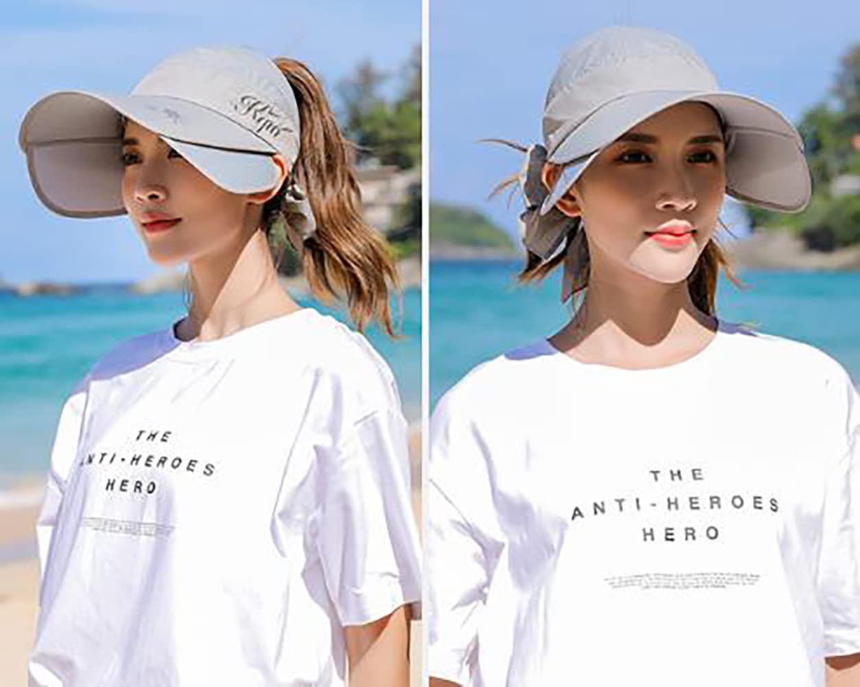 Adjustable Summer Sun Visor Hat for Golf, Tennis & Running - Retractable Brim UV Protection Cap for Outdoor Sports & Beach Activities