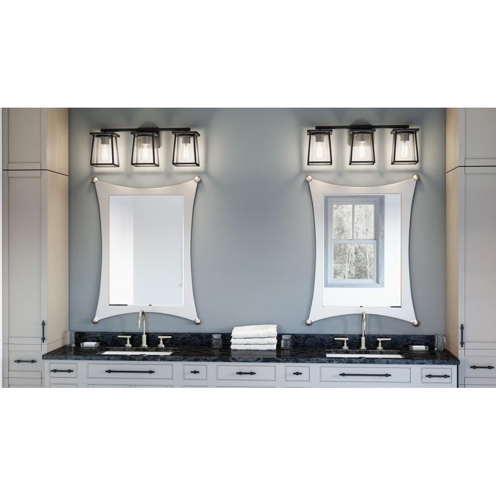 3-Light Bathroom Vanity Light Fixture, 9 Inches High, Modern Brushed Nickel Finish - Perfect for Bathroom, Powder Room, or Dressing Area Lighting