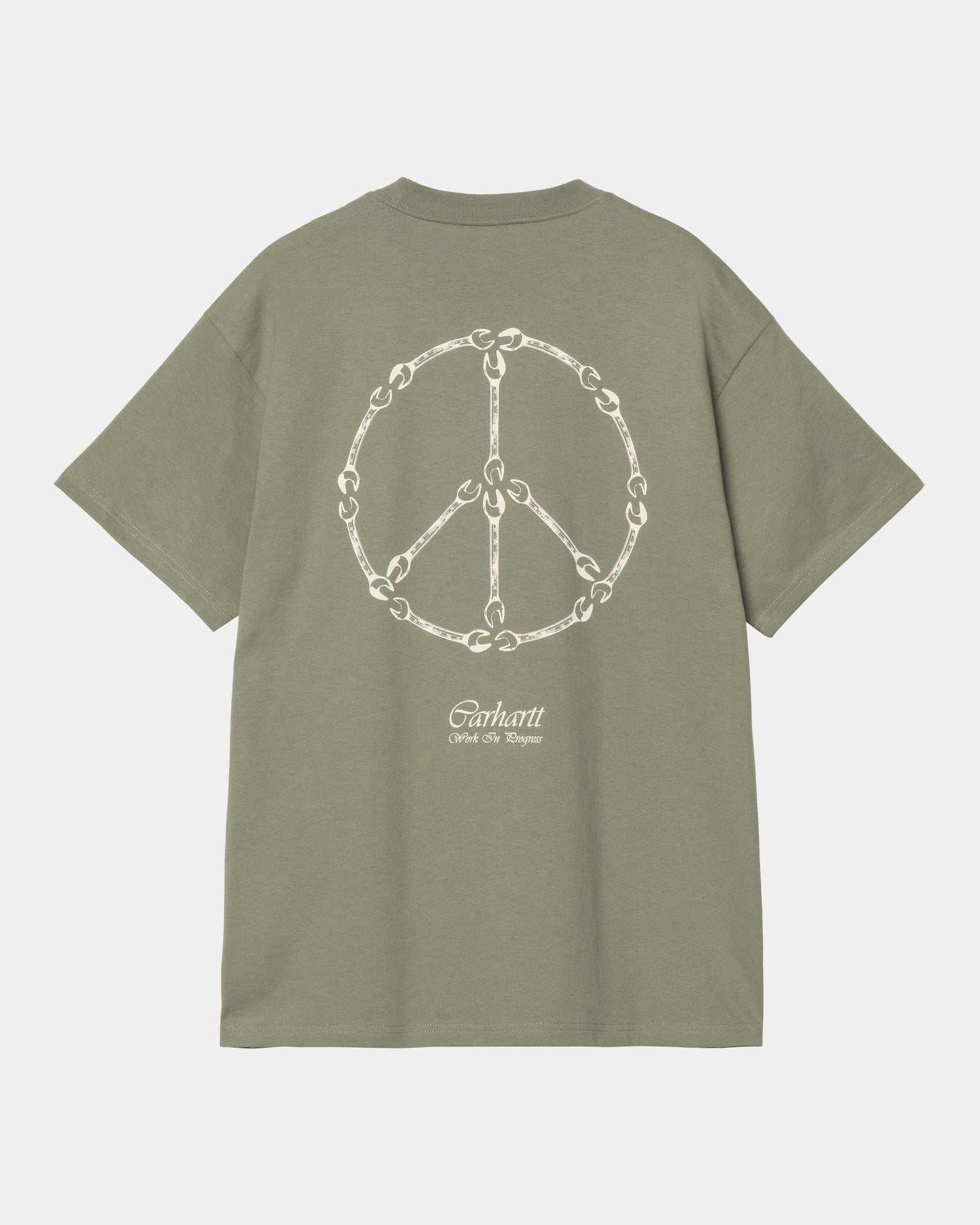 Peace And Work Graphic T-Shirt - Dollar Green & Natural Cotton Tee for Casual Wear, Street Style & Everyday Comfort