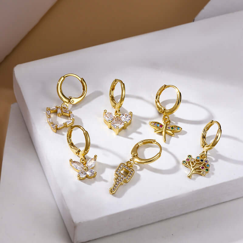 18K Gold Cartilage Huggie Hoop Earrings - Boho Butterfly Hoops for Women | Trendy Cartilage Earrings for Pierced Ears | Perfect for Everyday Wear, Parties & Boho Fashion