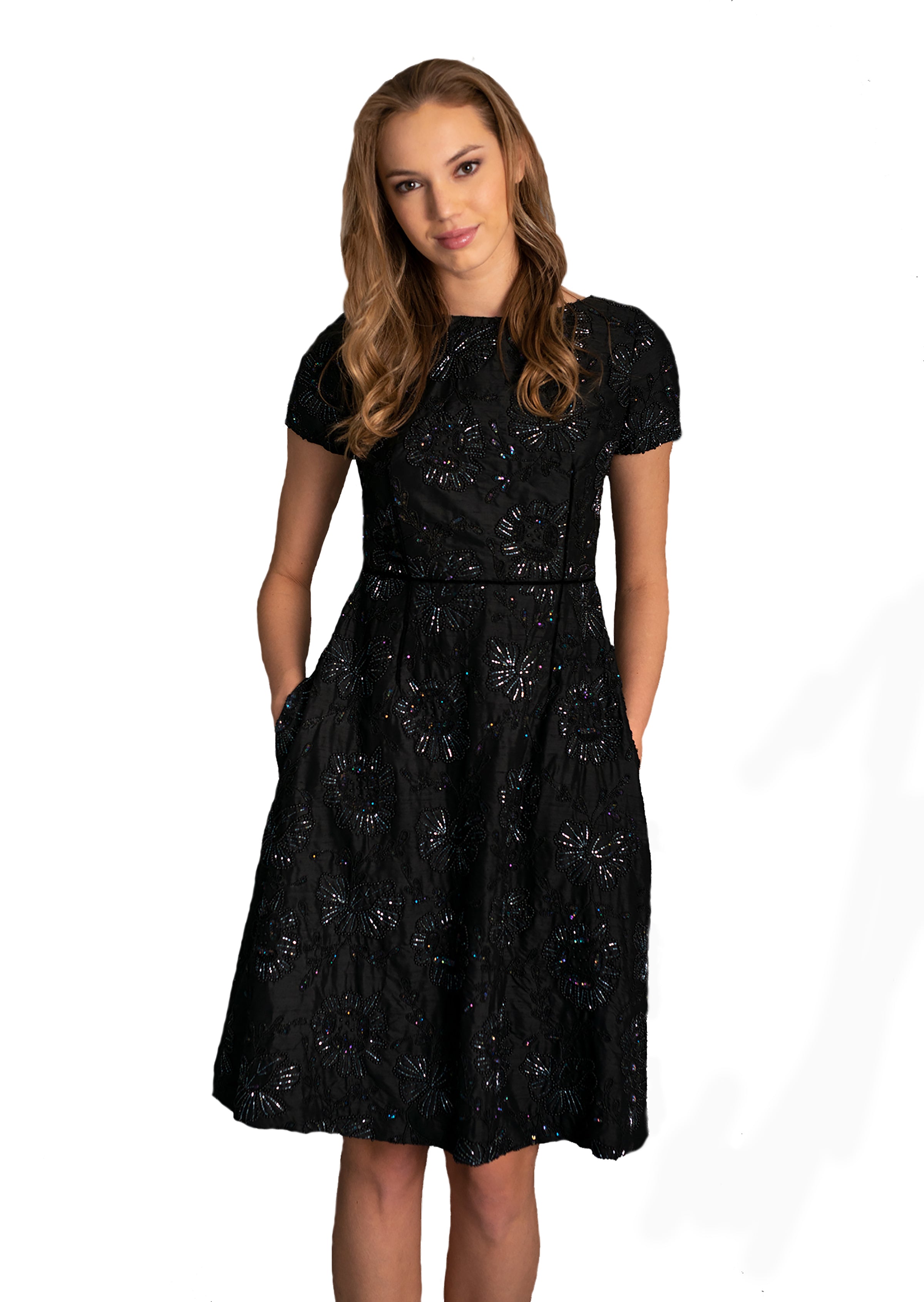 Elegant Women's A-Line Formal Dress with Pockets - Perfect for Office, Cocktail Parties & Special Occasions