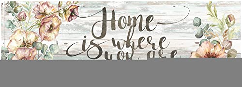 Blush Poppies and Eucalyptus Home Sign