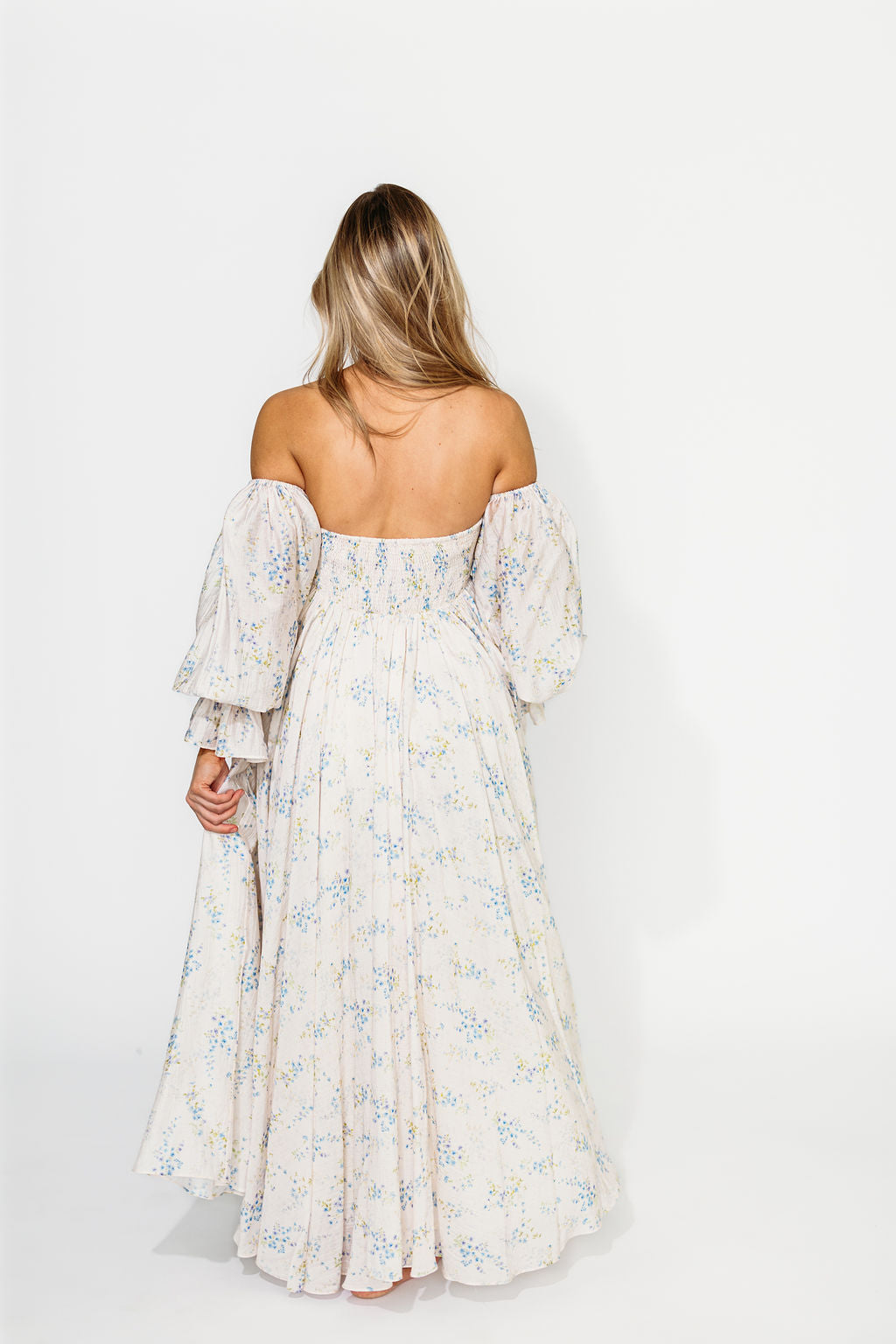 Dear Skye Floral Dress in Blue - Elegant Summer Maxi Dress with V-Neck & Flowy Skirt | Perfect for Beach Vacations, Weddings & Date Nights (Pre-Order Available)