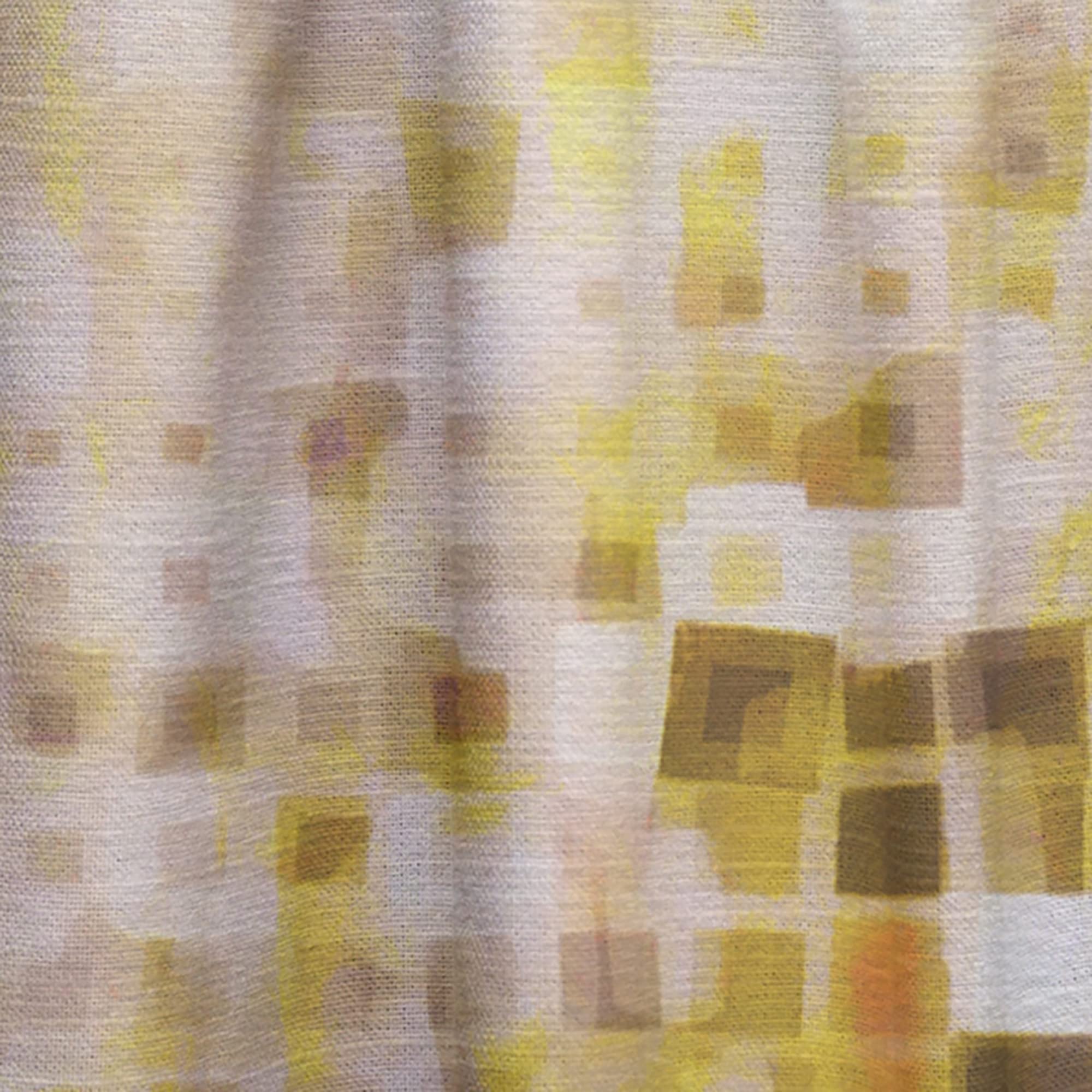DesignQ Glam Yellow Explosion Blocks I Thermal Insulated Curtains - Single Panel 52x120 Inches - Blackout Drapes for Bedroom & Living Room - Perfect for Home Decor, Sun Protection & Energy Efficiency