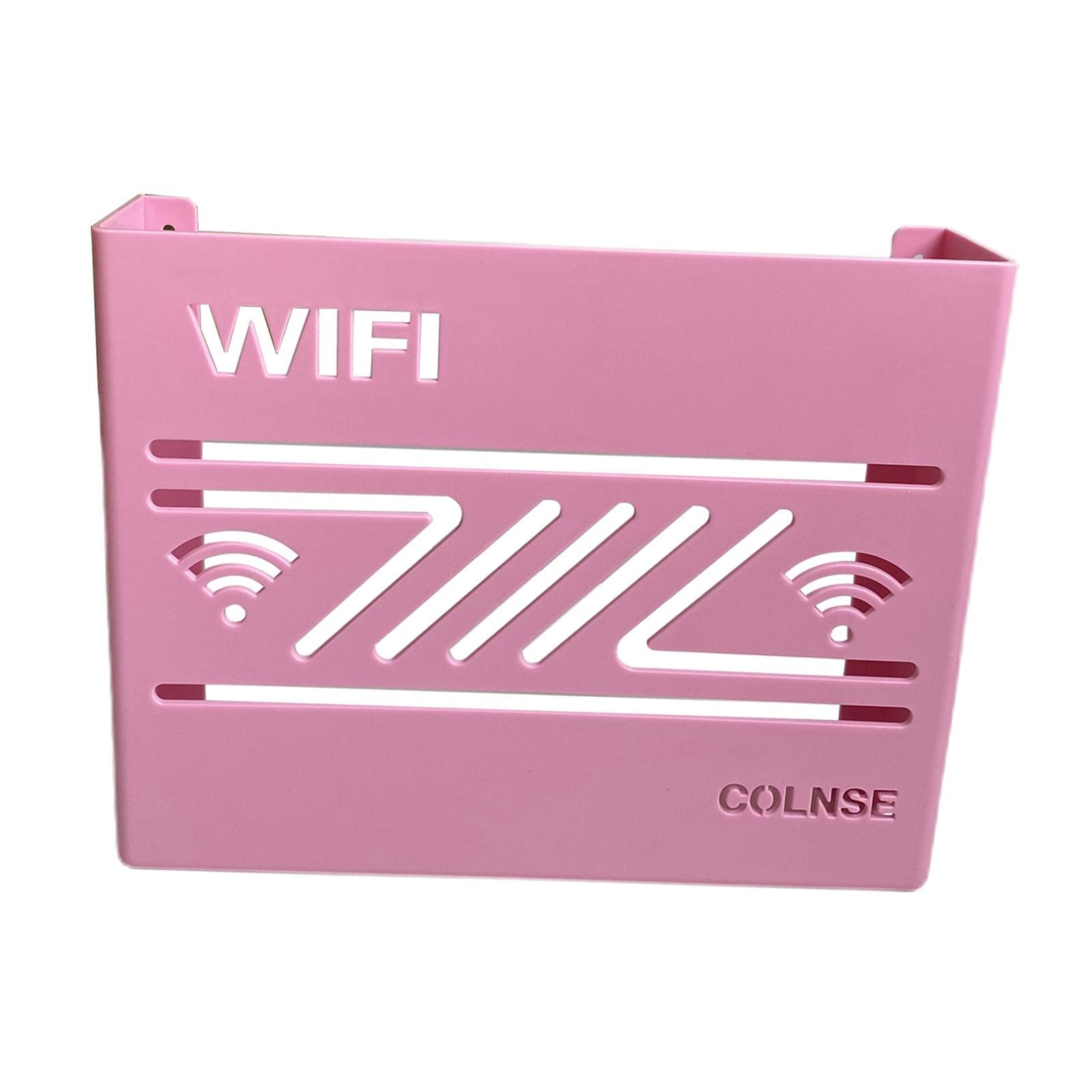 Gazechimp Router Storage Shelf - Household Cable & Wire Organizer for Office & Home - Pink Router Shelf with Storage Case | Perfect for WiFi Router, Modem & Cable Management