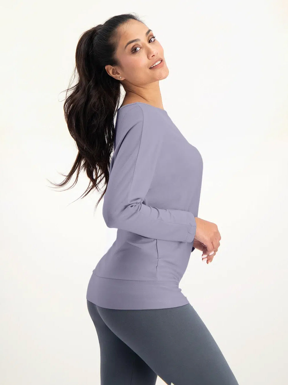 Urban Goddess Budhi Long Sleeve Yoga Top for Women - Breathable Workout Shirt in Lilac | Perfect for Yoga, Pilates & Gym