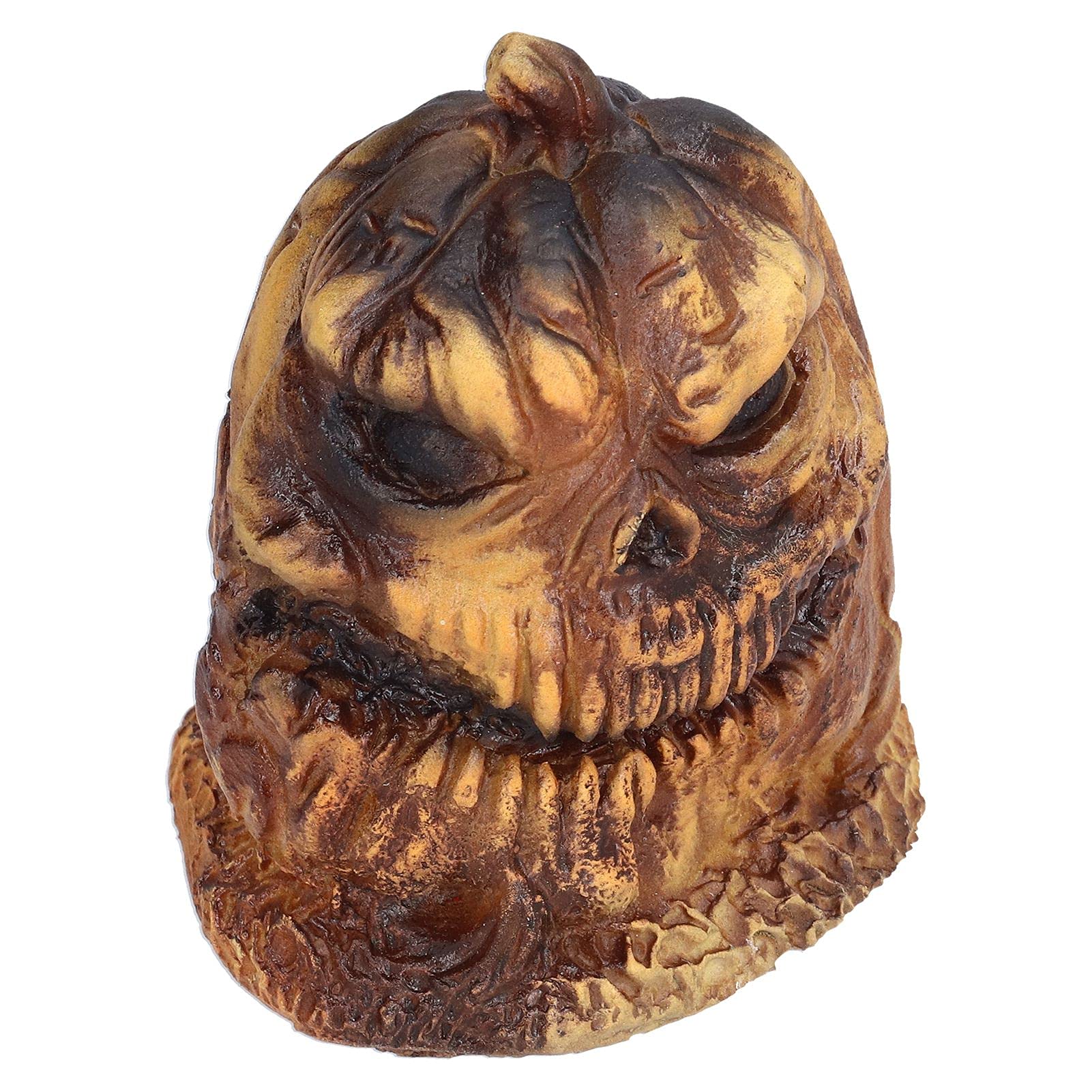 Funny Scary Resin Pumpkin Head Ornament - Durable Wearproof Halloween Decor for Living Room, Hotel, Party & Home Decoration