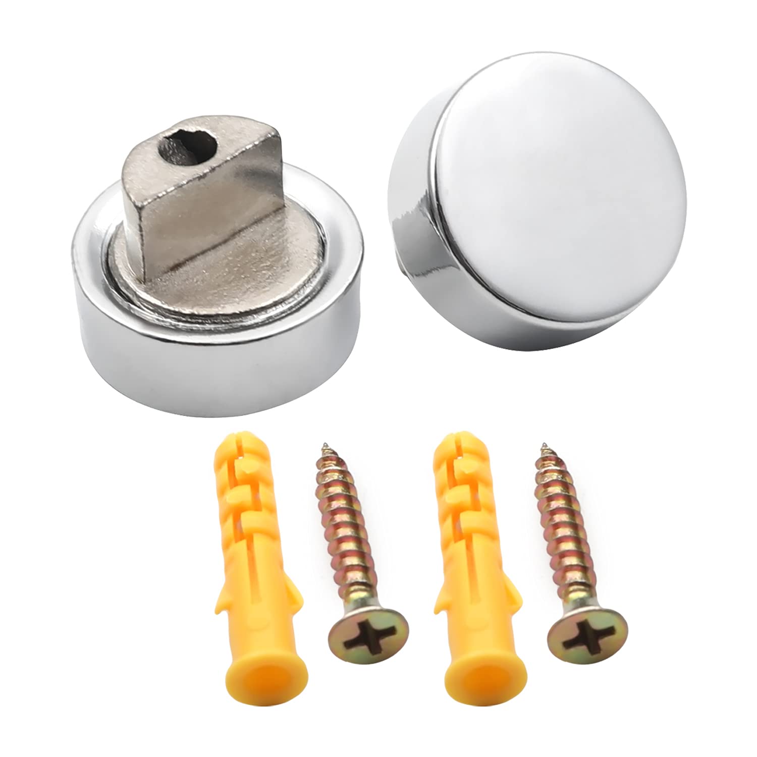 MroMax 2PCS Zinc Alloy Mirror Clips - Heavy Duty Glass Clip Holder for 6mm-7mm Thick Mirrors with Bright Surface | Perfect for Bathroom, Bedroom, and Vanity Mirror Installation