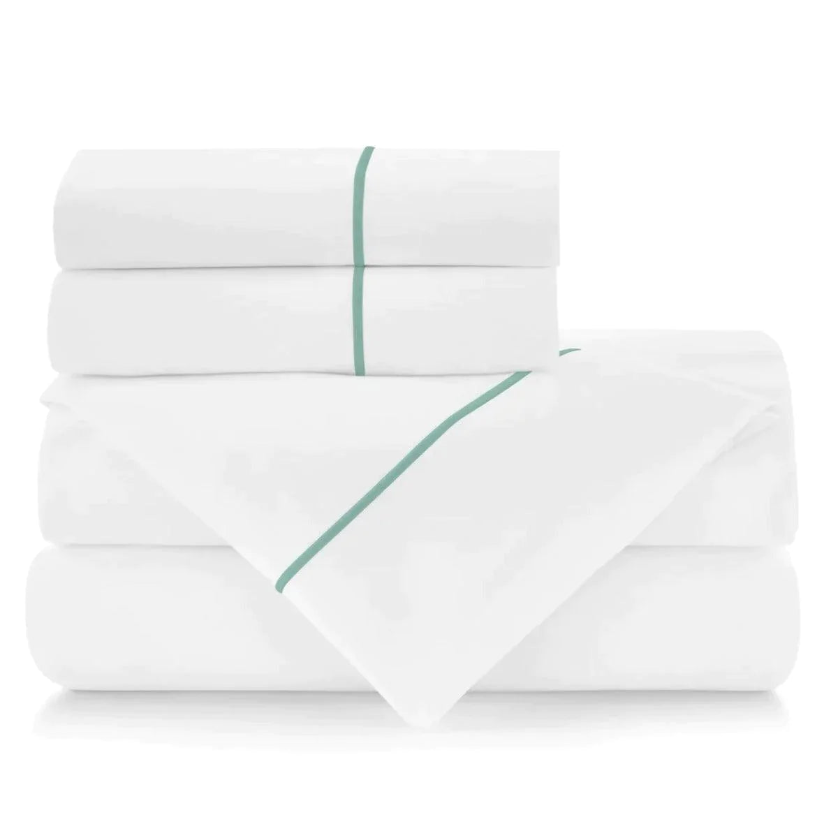 Luxury Embroidered Percale Cotton Sheet Set - 100% Breathable & Soft Bedding for Master Bedroom, Guest Room & Hotel Use