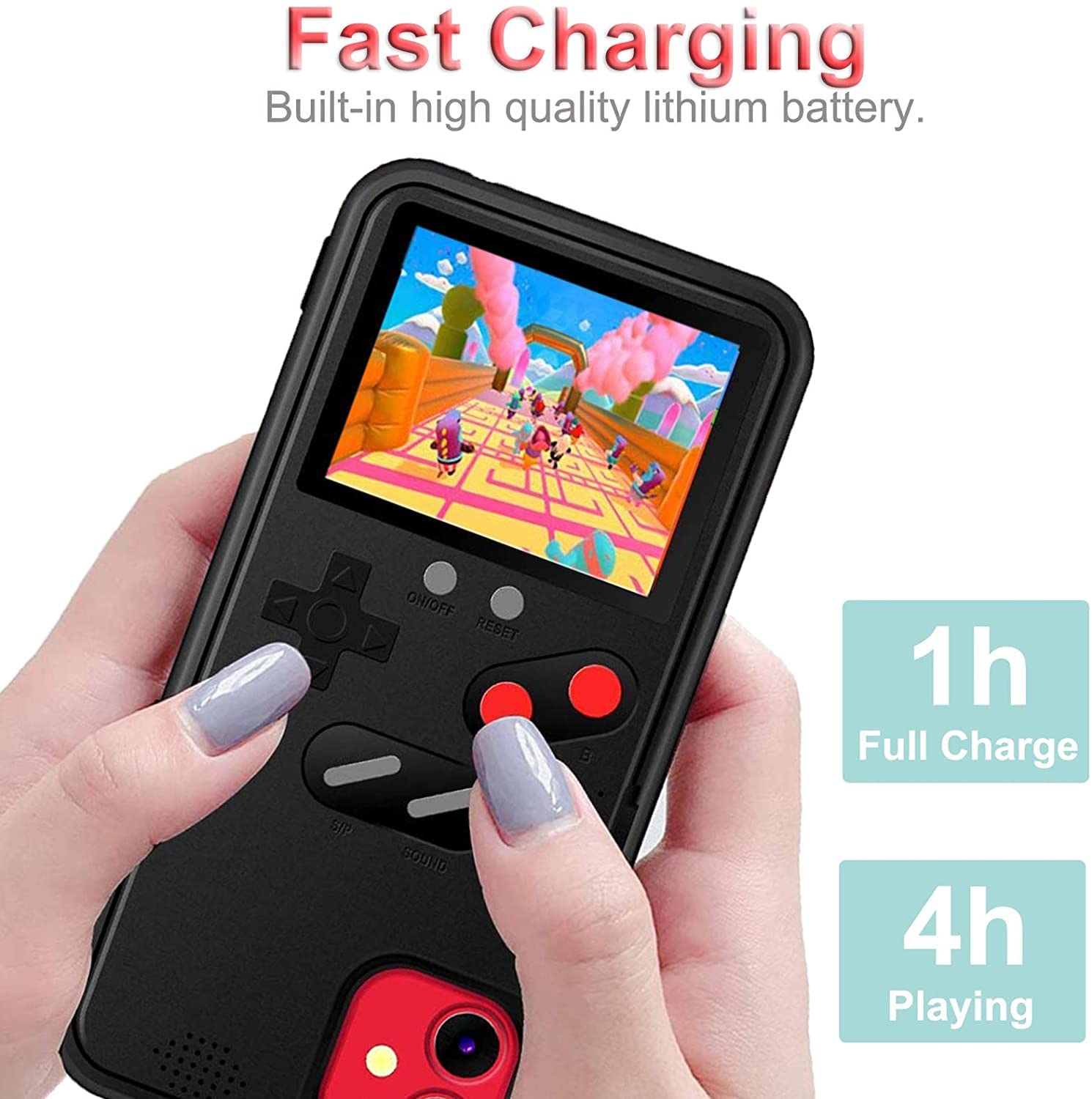 Retro Gameboy Case for iPhone 12 Mini - 36 Classic Games with Color Display, Anti-Scratch Shockproof Phone Cover - Perfect for Gaming Enthusiasts & Nostalgic Play on the Go