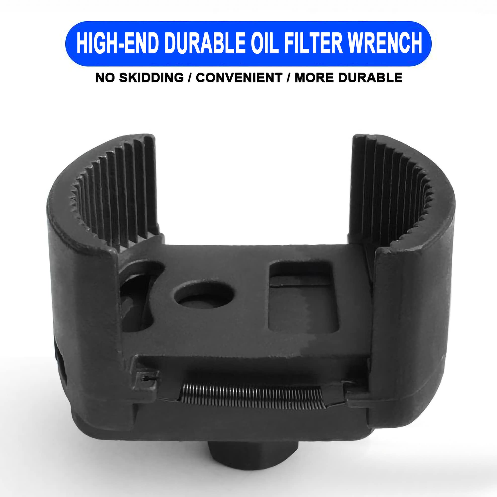 Adjustable Oil Filter Wrench - 2 Jaw Oil Filter Removal Tool for Cars & Trucks (80-105mm) - Heavy Duty Cast Steel Fuel Filter Wrench - Perfect for DIY Auto Maintenance & Oil Changes