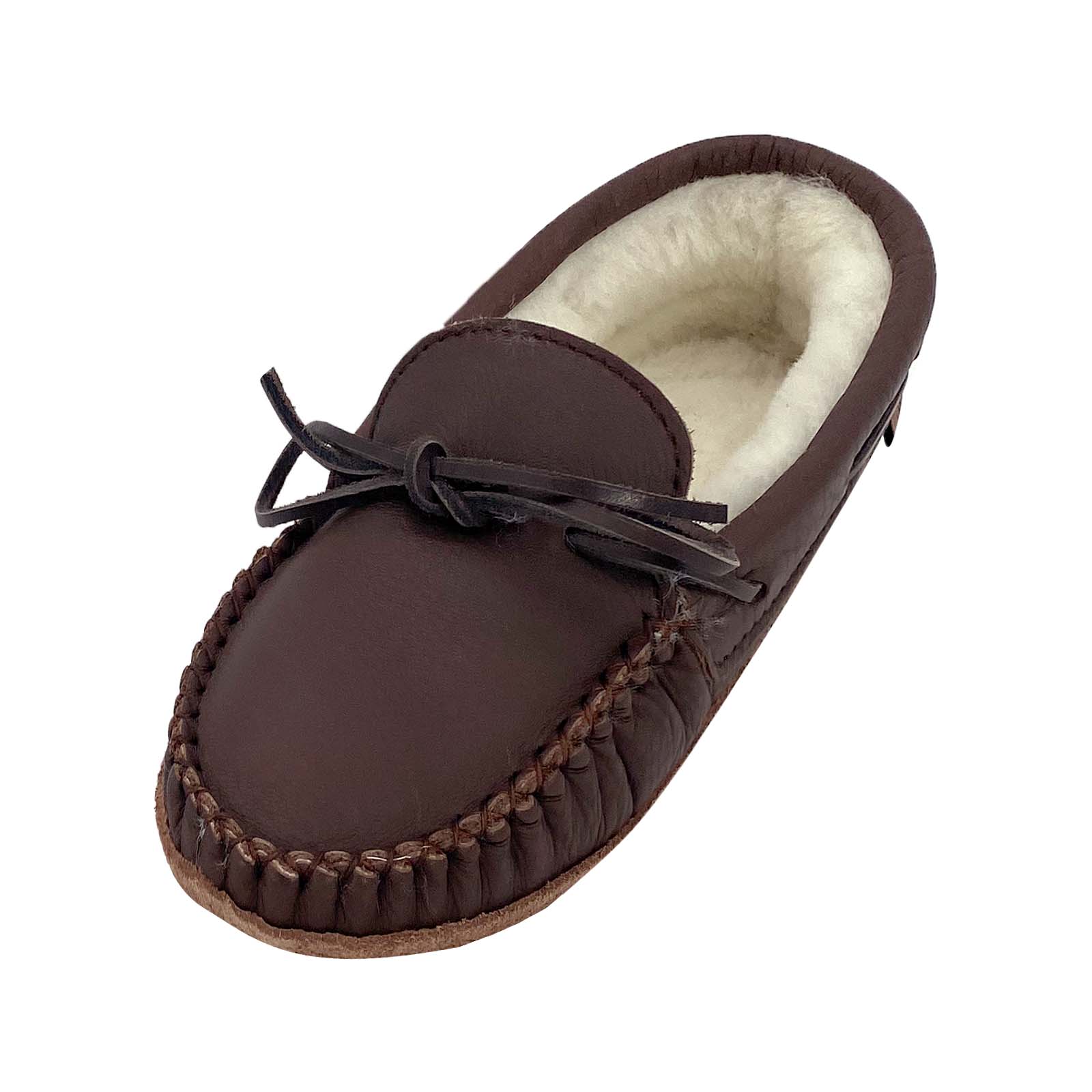 Women's Dark Brown Sheepskin Lined Moccasins - Soft & Warm Winter House Slippers (Size 6 & 9) | Cozy Indoor Shoes for Home, Office & Relaxation