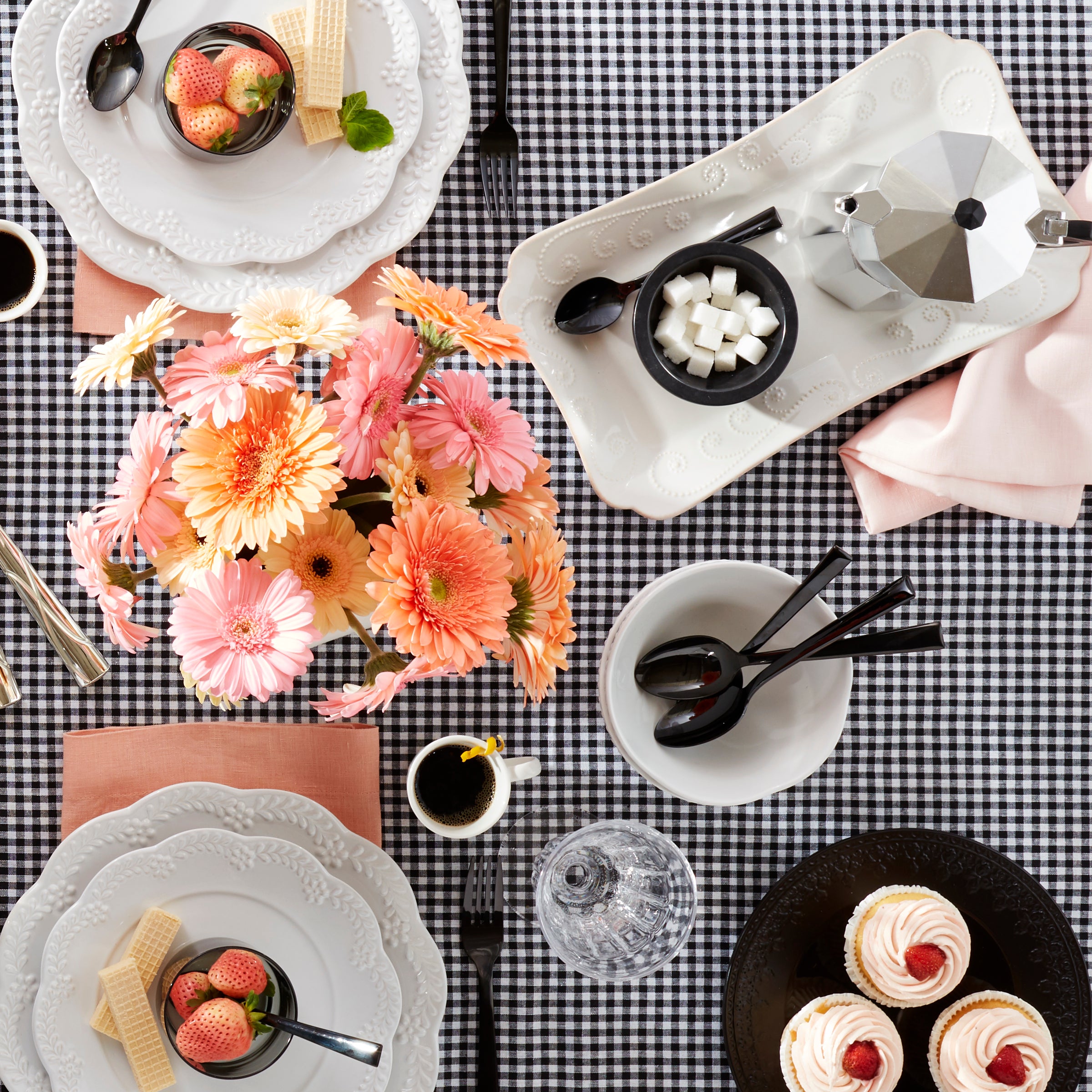 Chelse Muse Floral White 12-Piece Dinnerware Set - Elegant Porcelain Plates, Bowls & Cups for Formal Dining, Wedding Registry & Holiday Entertaining