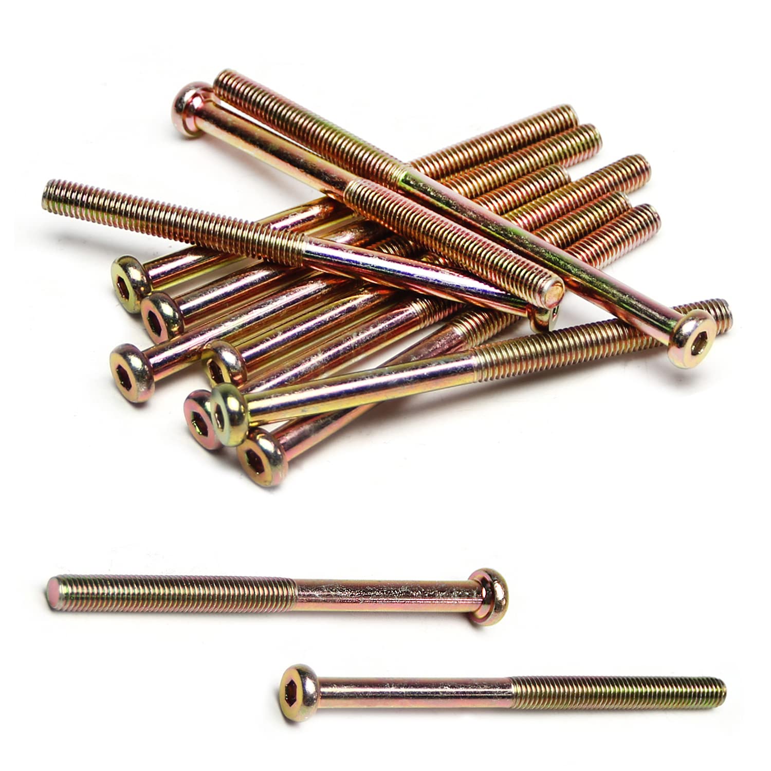 M8-1.25x110mm Hex Socket Flat Head Screws - Carbon Steel Furniture Bolts (10pcs) for DIY & Home Improvement