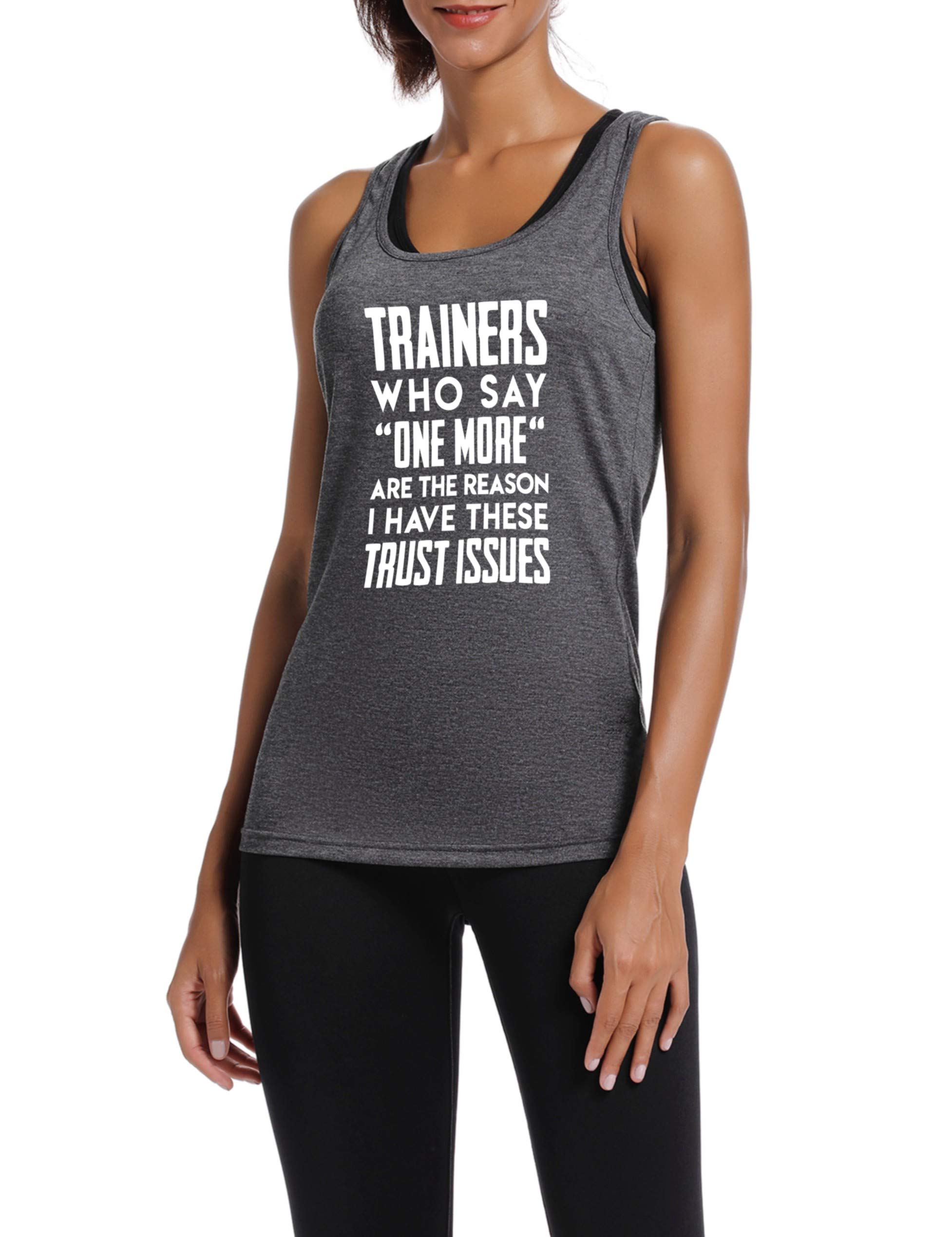 Funny Workout Tank Tops for Women - Gym Racerback Sleeveless Shirts with Motivational Sayings | Perfect for Fitness Training, Yoga & Running