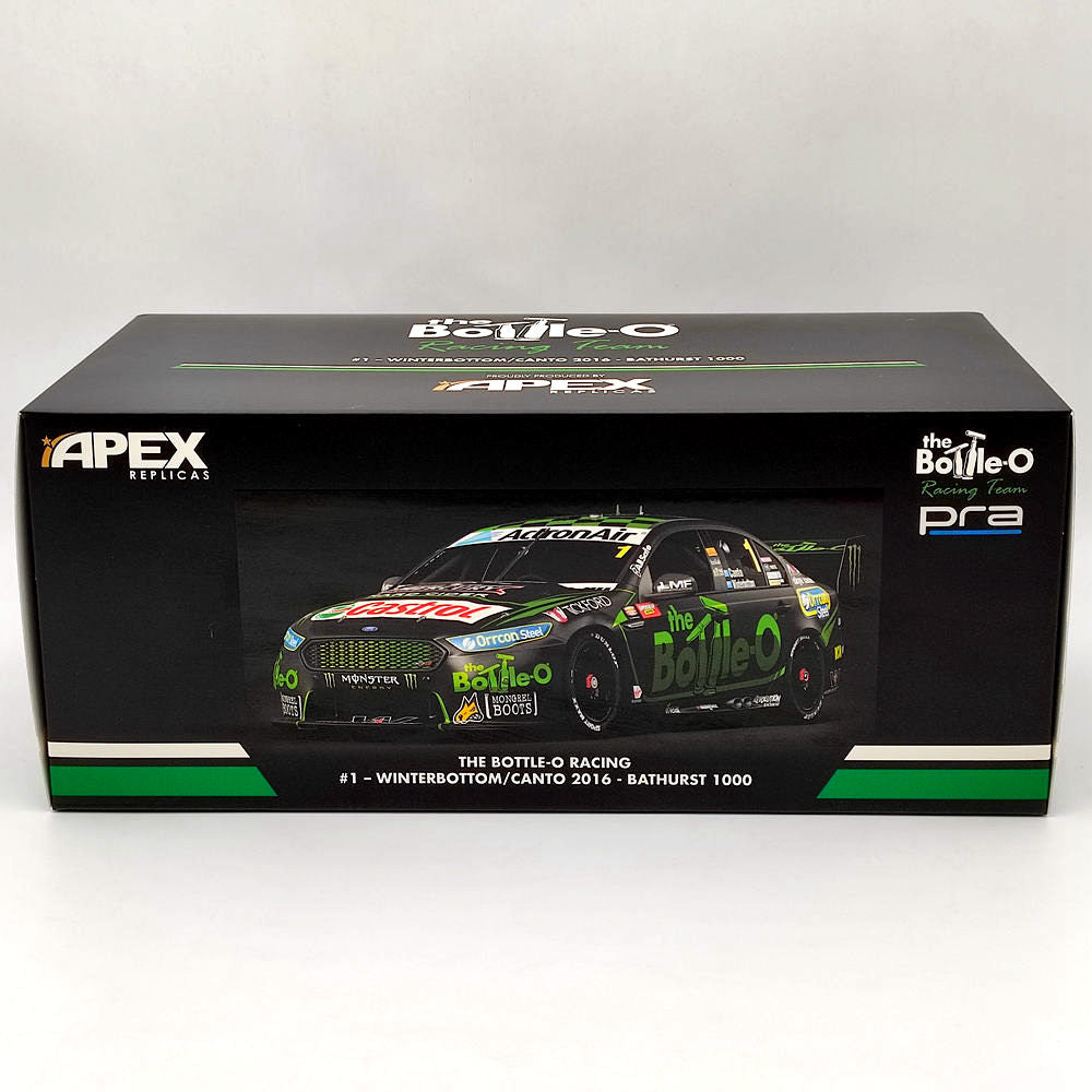 1/18 Apex Ford The Bottle O #1 Winterbottom/Canto 2016 Bathurst 1000 AD81420 Diecast Model Car - Limited Edition Collectible Toy Gift for Racing Fans & Car Enthusiasts - Perfect for Display, Gifting, and Racing Memorabilia Collections
