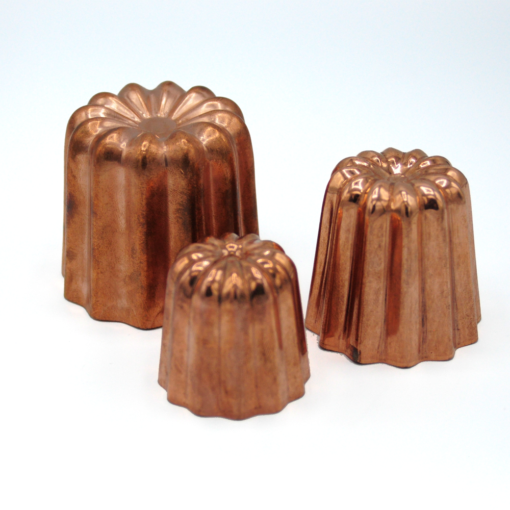 Matfer Copper Cannele Mould with Tin Lining - Professional French Pastry Baking Tool for Home & Restaurant Use