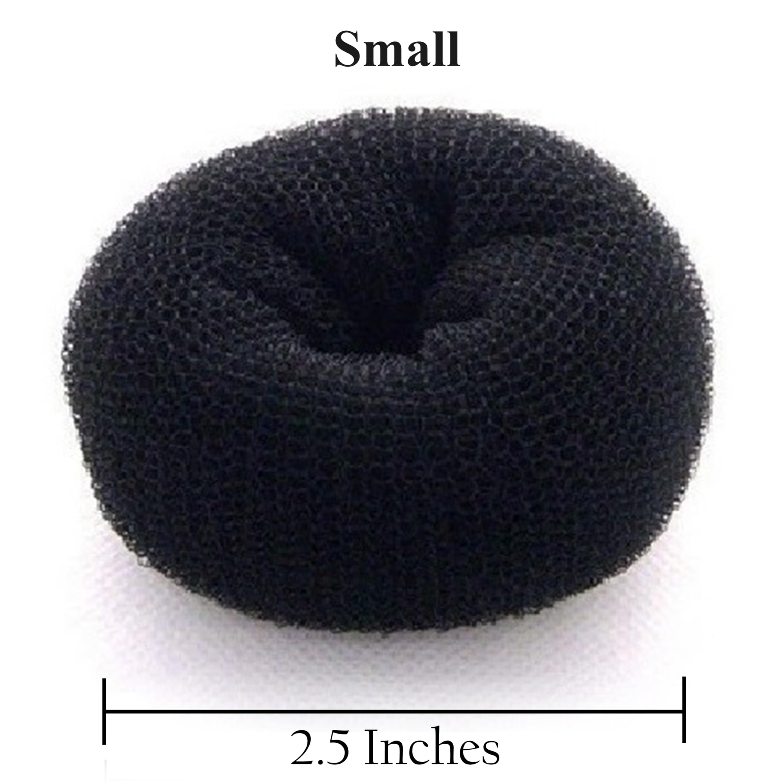 Beaute Galleria Hair Donut Bun Maker - Black Mesh Chignon Ring for Ballet, Sock Bun & Updo Hairstyles (Small Size) - Perfect for Dance, Work & Formal Events