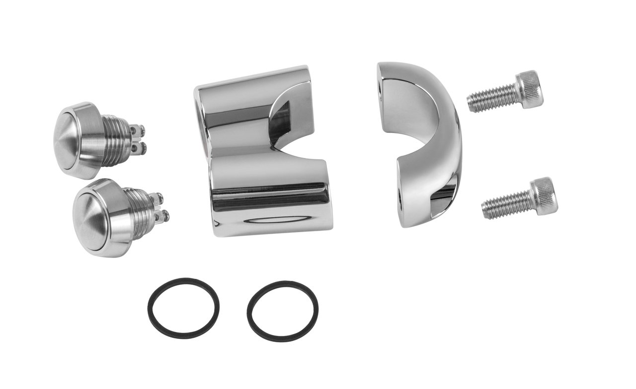 Motone 2-Button Handlebar Switch for Motorcycles - Chrome Plated (7/8