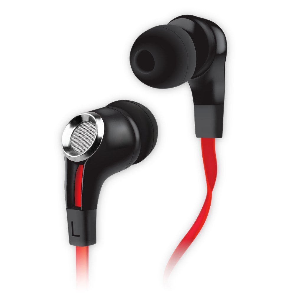 Naztech Universal Wired Headset with Mic - Compatible with Smartphones, Computers, Laptops (Black/Red) - Perfect for Office Calls, Online Classes & Gaming