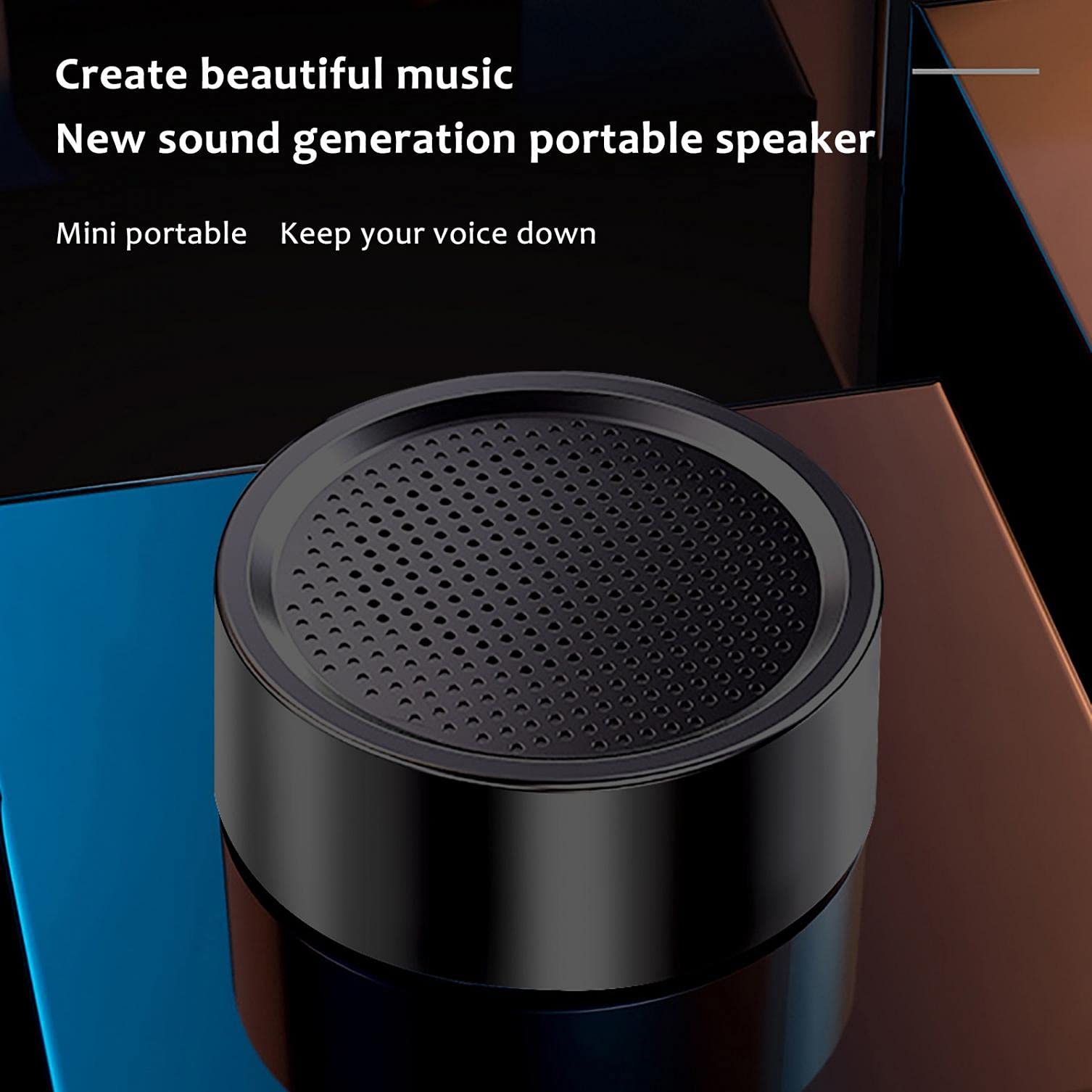 Mllkcao Mini Portable Bluetooth Speaker with Wireless Subwoofer - Compact Wireless Speaker for Travel, Outdoor, Home & Office Use - Black