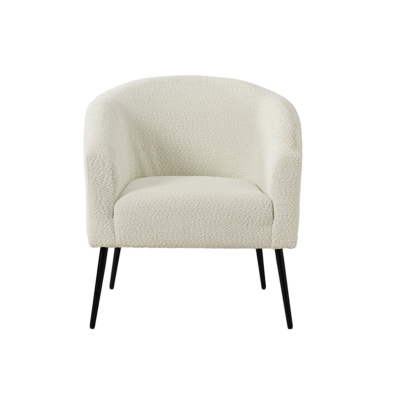 Gregory Modern Boucle Armchair - Mid Century Style Accent Chair with Soft Fabric Upholstery for Living Room, Bedroom & Office Decor
