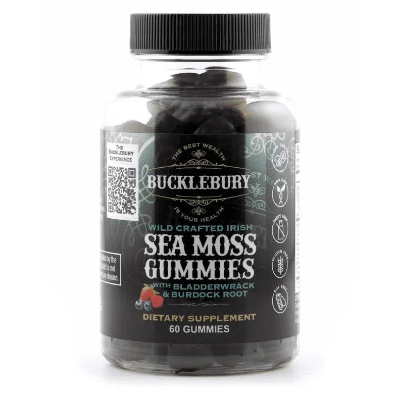 Bucklebury Wild Crafted Irish Sea Moss Gummies - Organic Vegan Supplement for Immune Support & Gut Health - Perfect for Daily Wellness Routine & Healthy Lifestyle